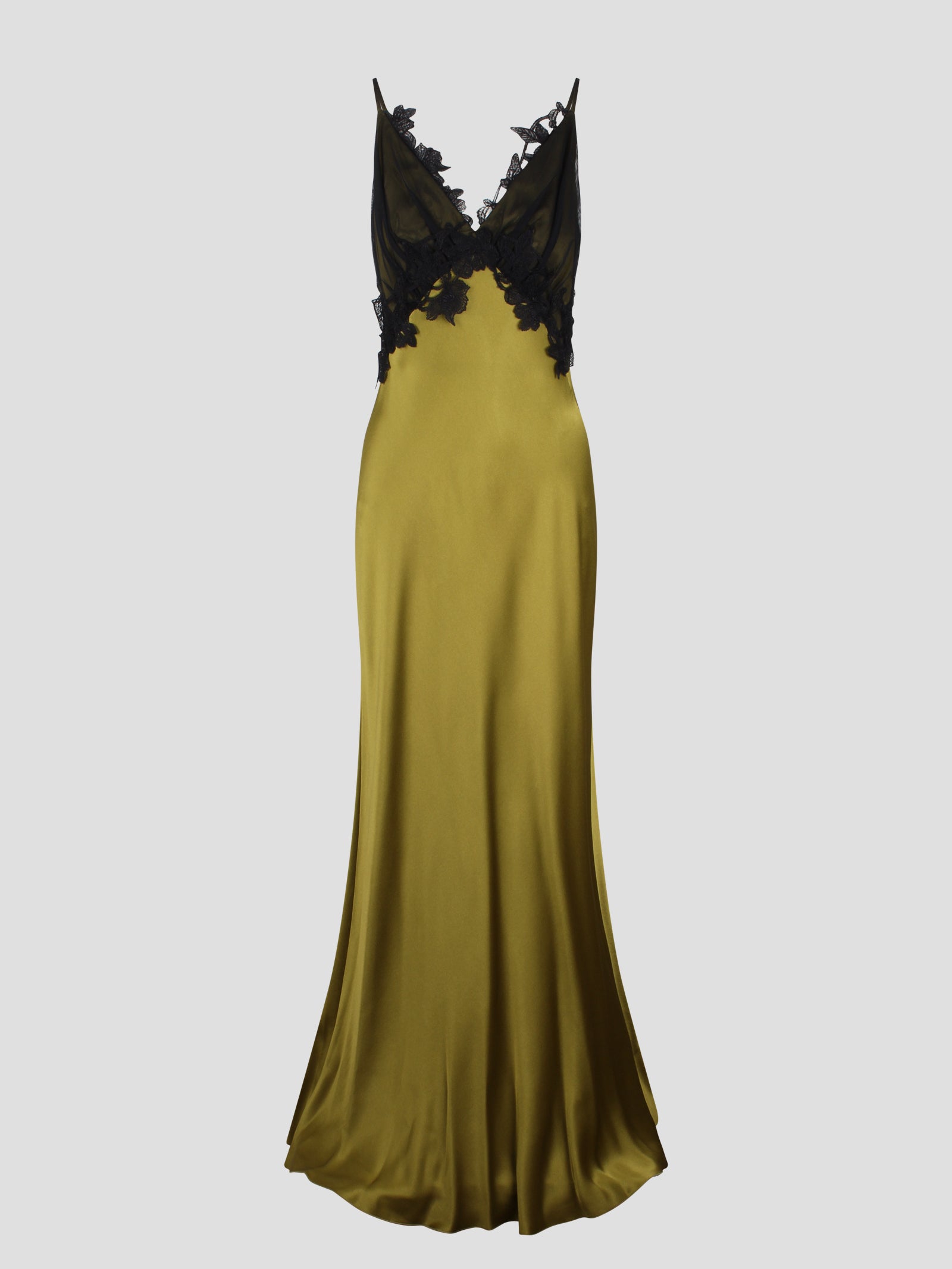 Alberta Ferretti-Long embroidered dress-Donna