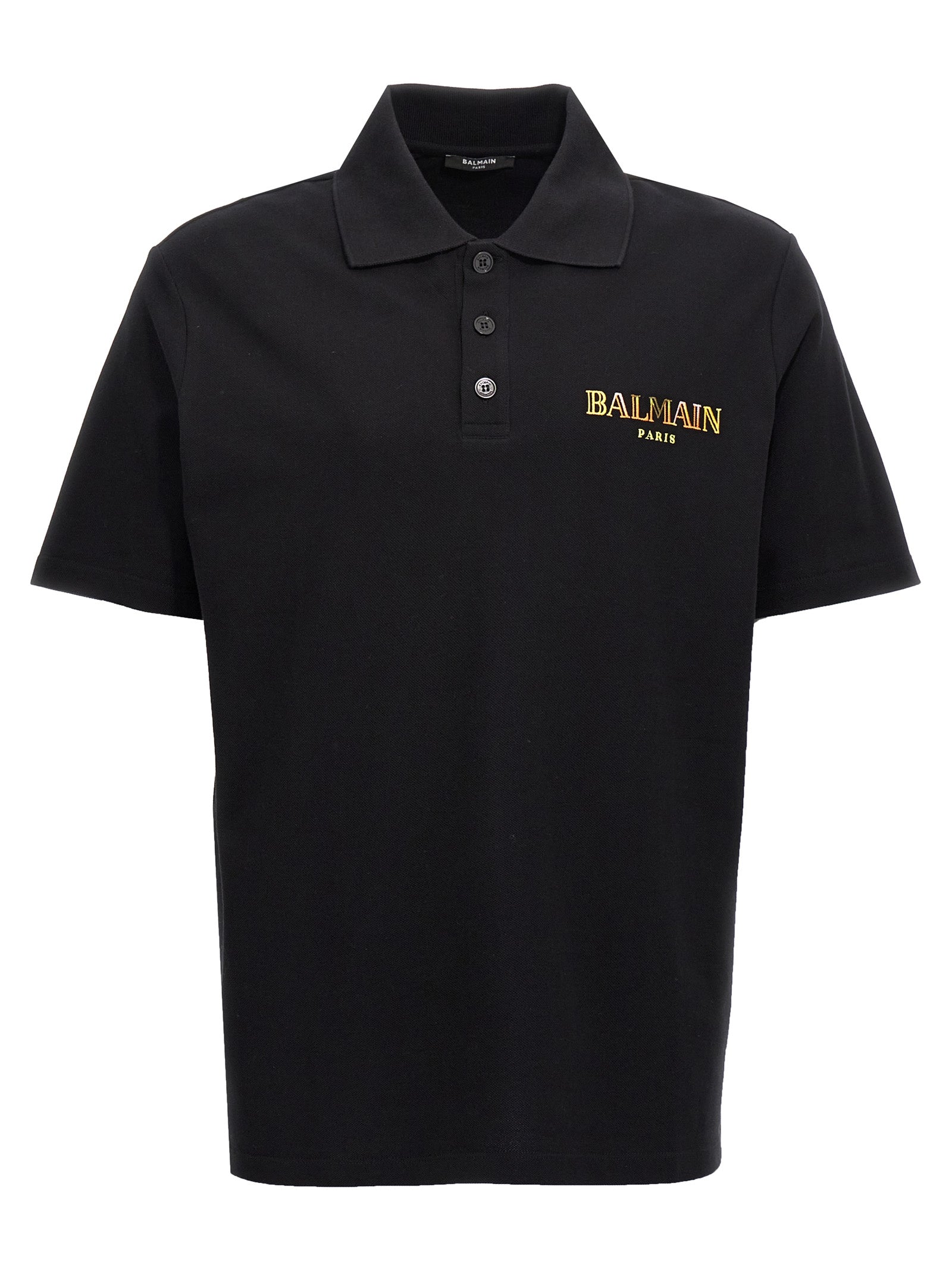 Balmain-Balmain Vintage Polo Nero-Uomo