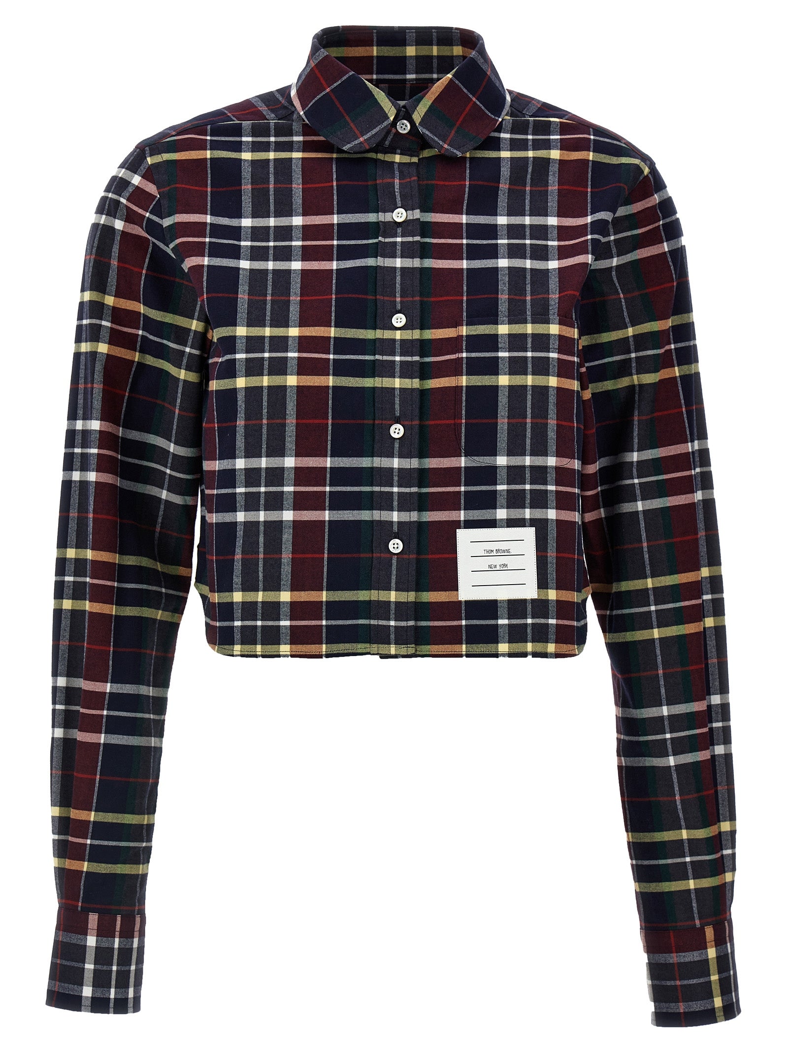 Thom Browne-Tartan Cropped Shirt Camicie Multicolor-Donna