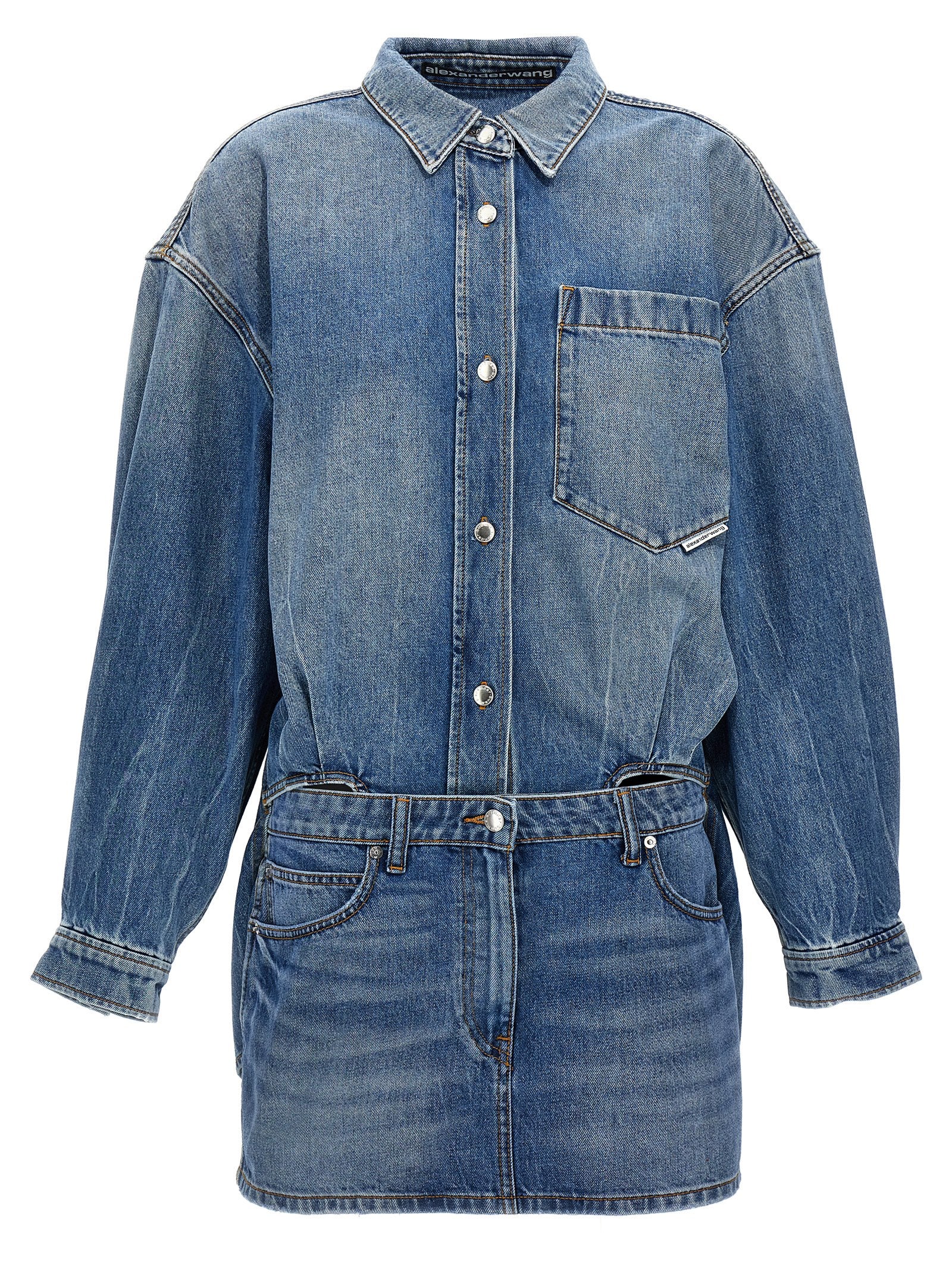 Denim X Alexander Wang-Prestyle Mini Shirt Abiti Celeste-Donna