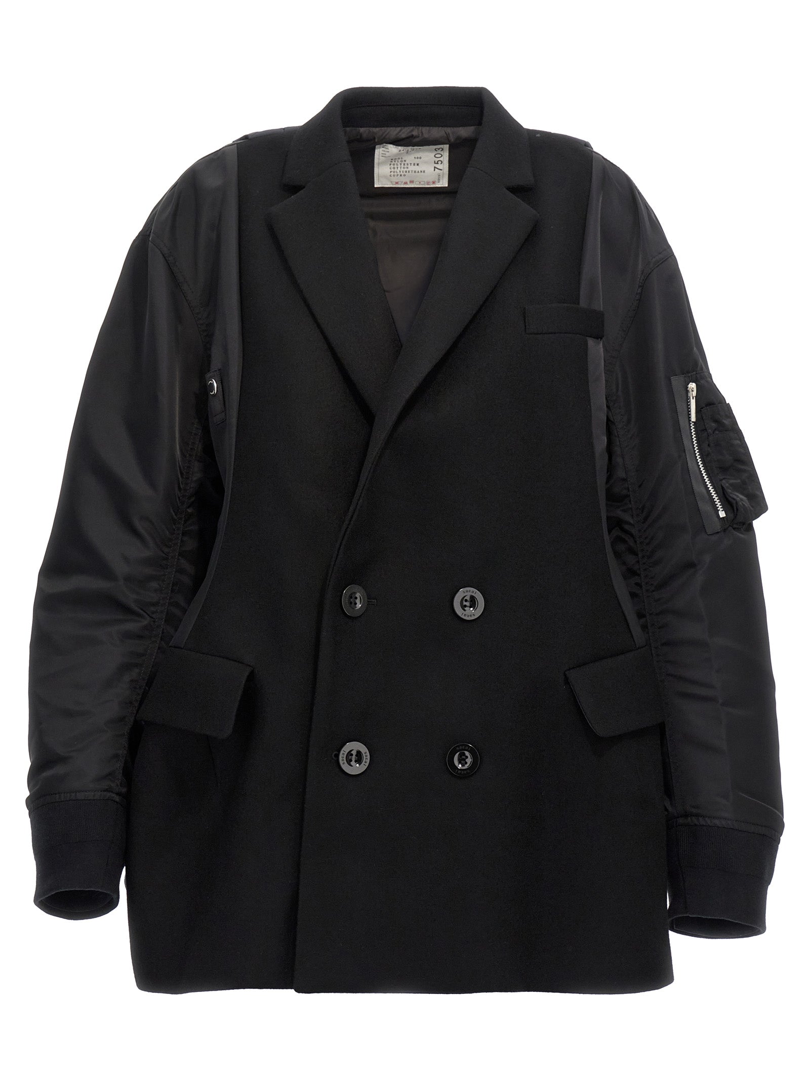 Sacai-Melton Trench E Impermeabili Nero-Donna