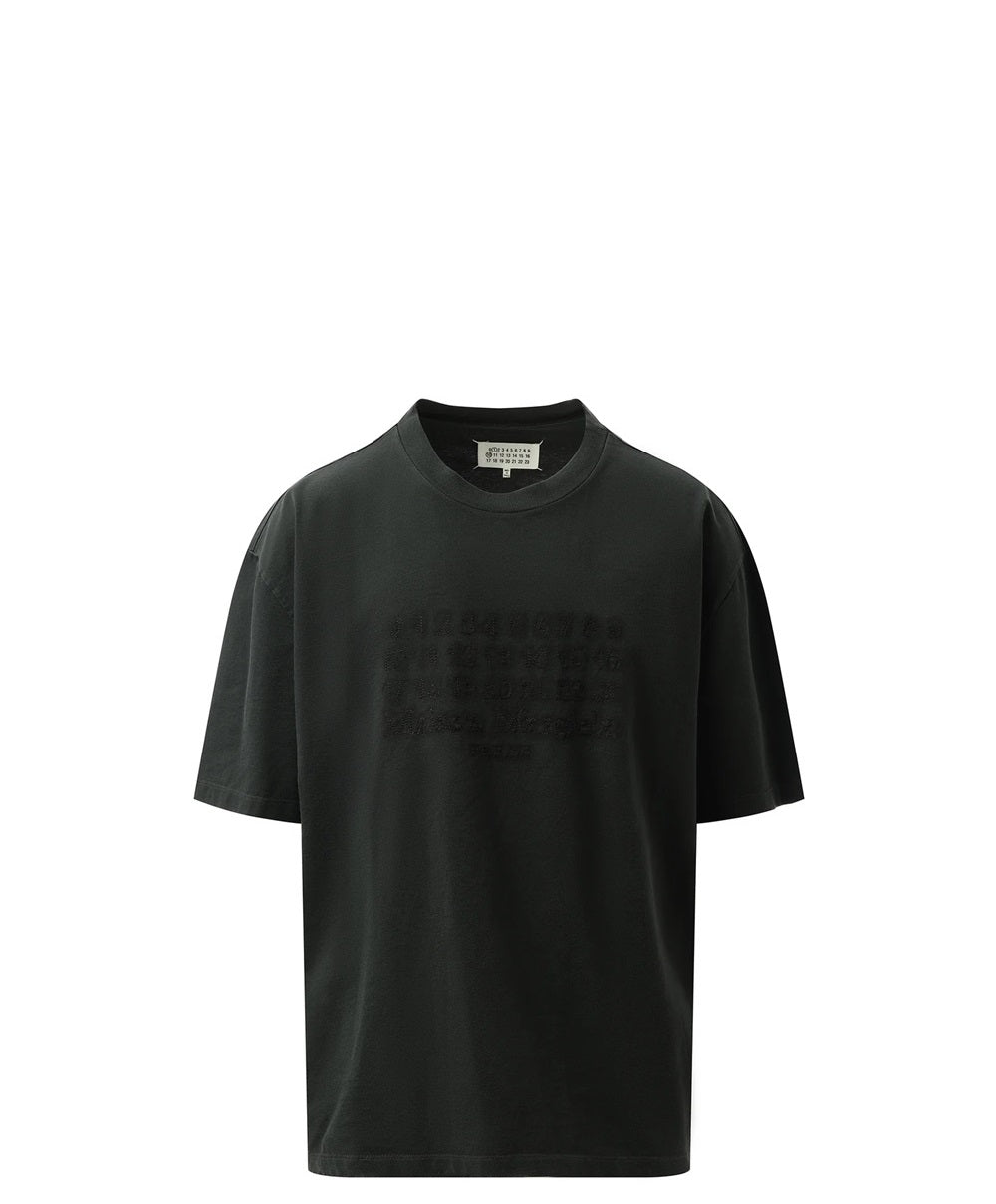 Maison Margiela-T-shirt pesante Memory of Logo in nero lavato-Uomo