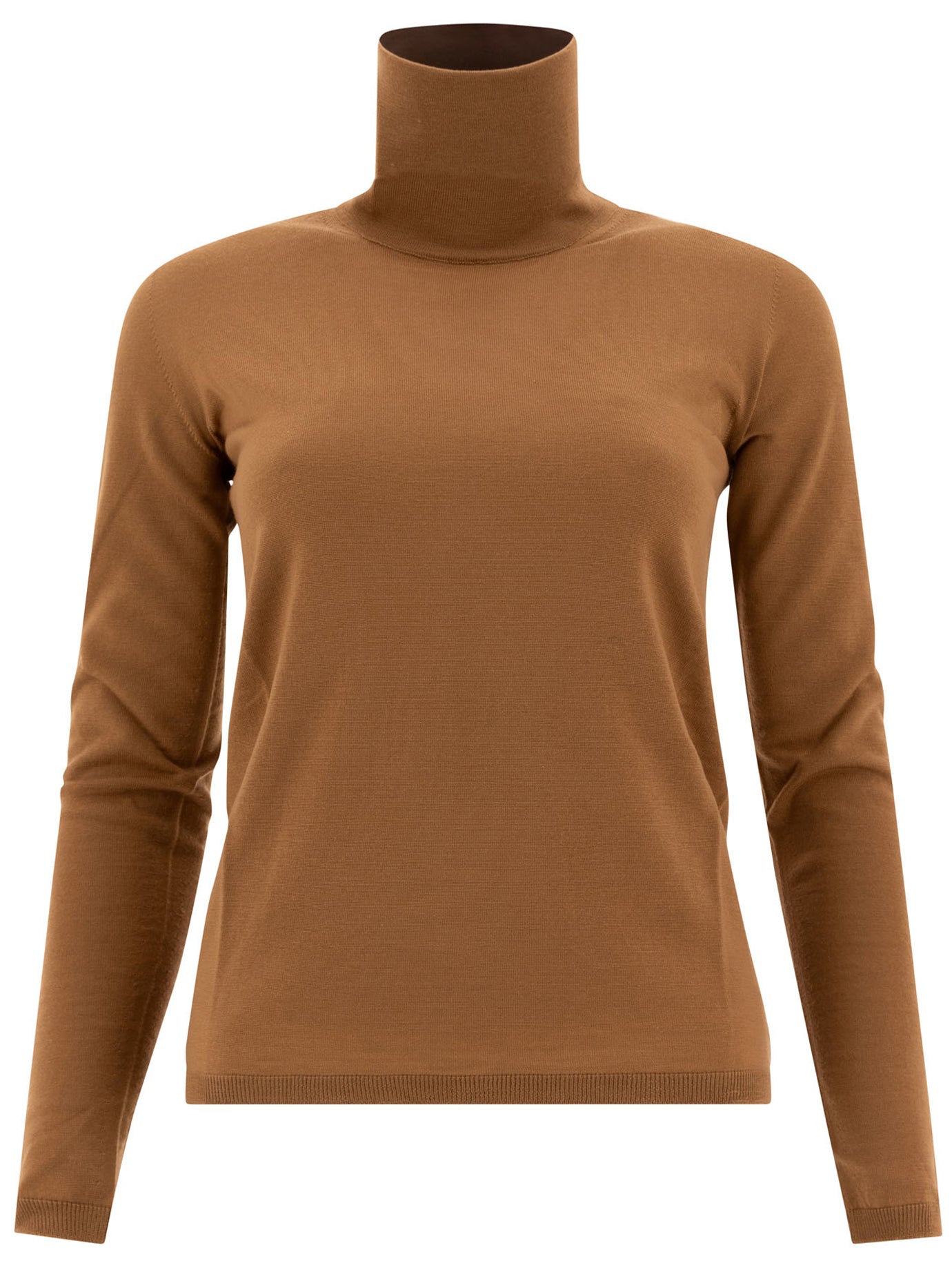 Max Mara-Wool Turtleneck Sweater Knitwear Beige-Donna