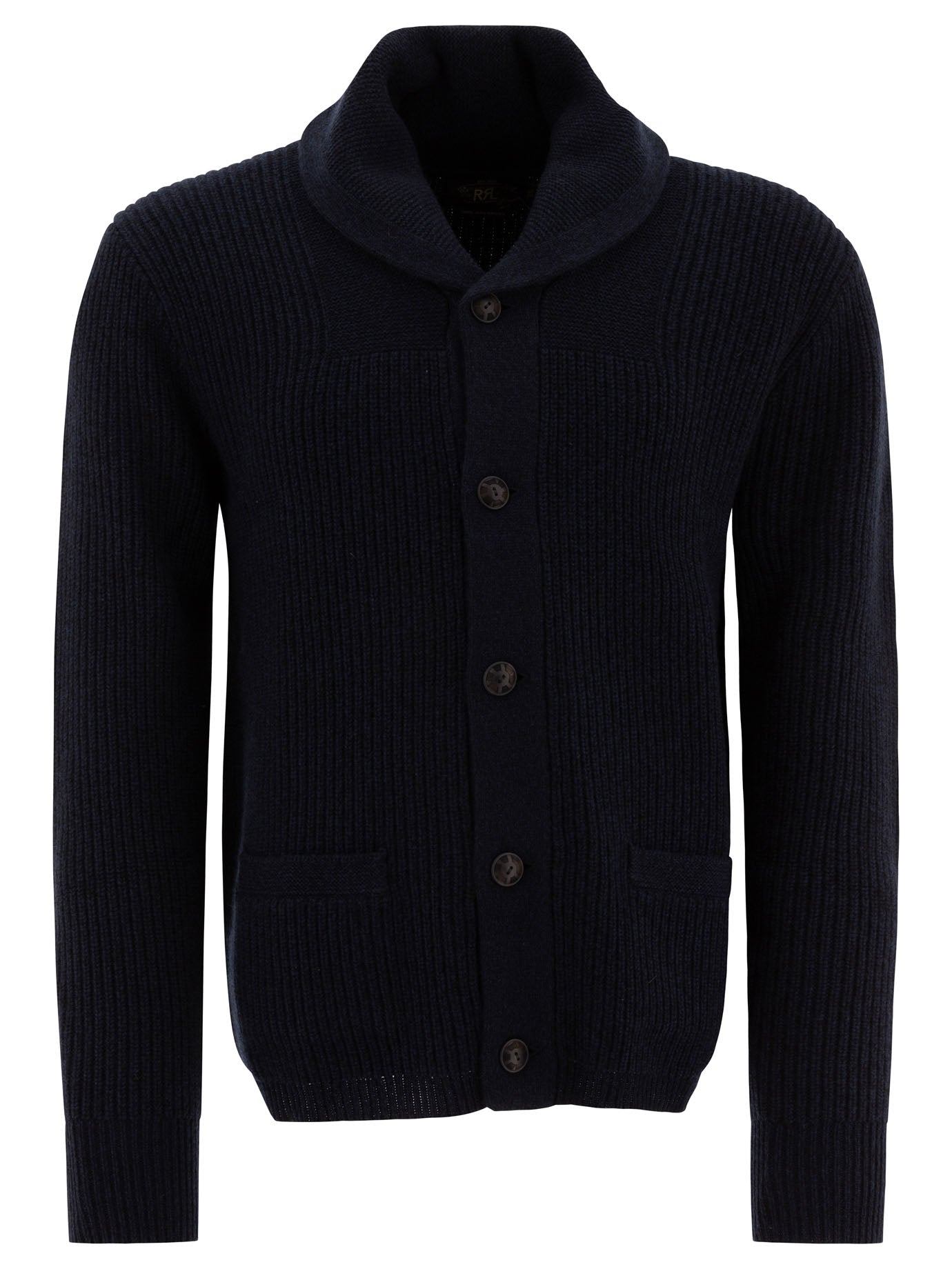 Rrl By Ralph Lauren-Cashmere Cardigan Knitwear Blu-Uomo