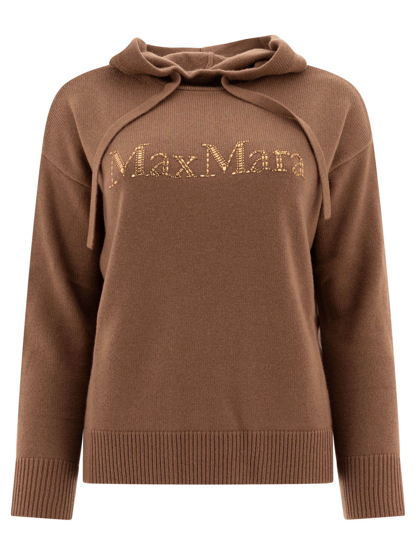 Max Mara S-Wool And Cashmere Knit Sweatshirt Knitwear Marrone-Donna