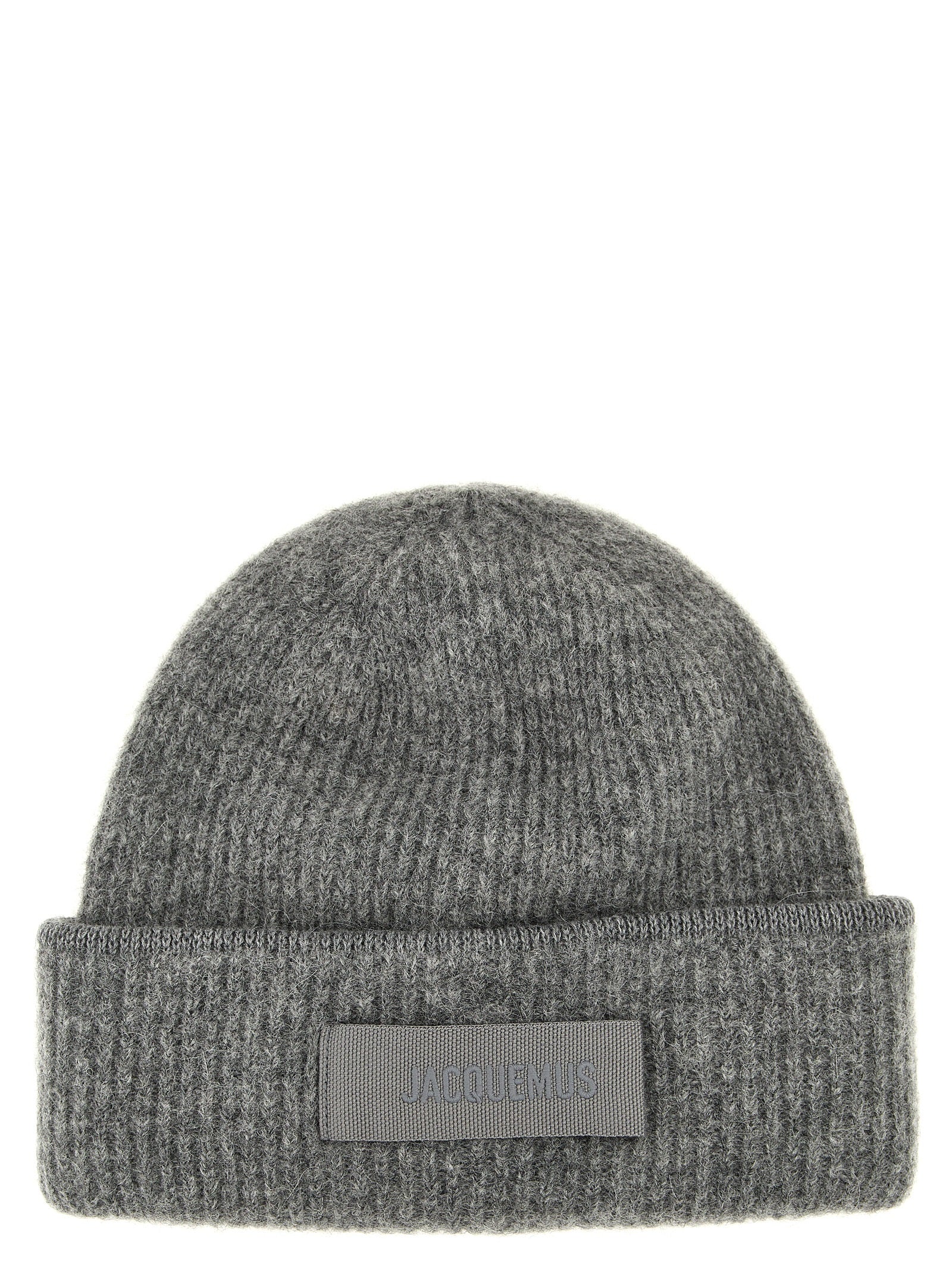 Jacquemus-Logo Beanie Cappelli Grigio-Uomo