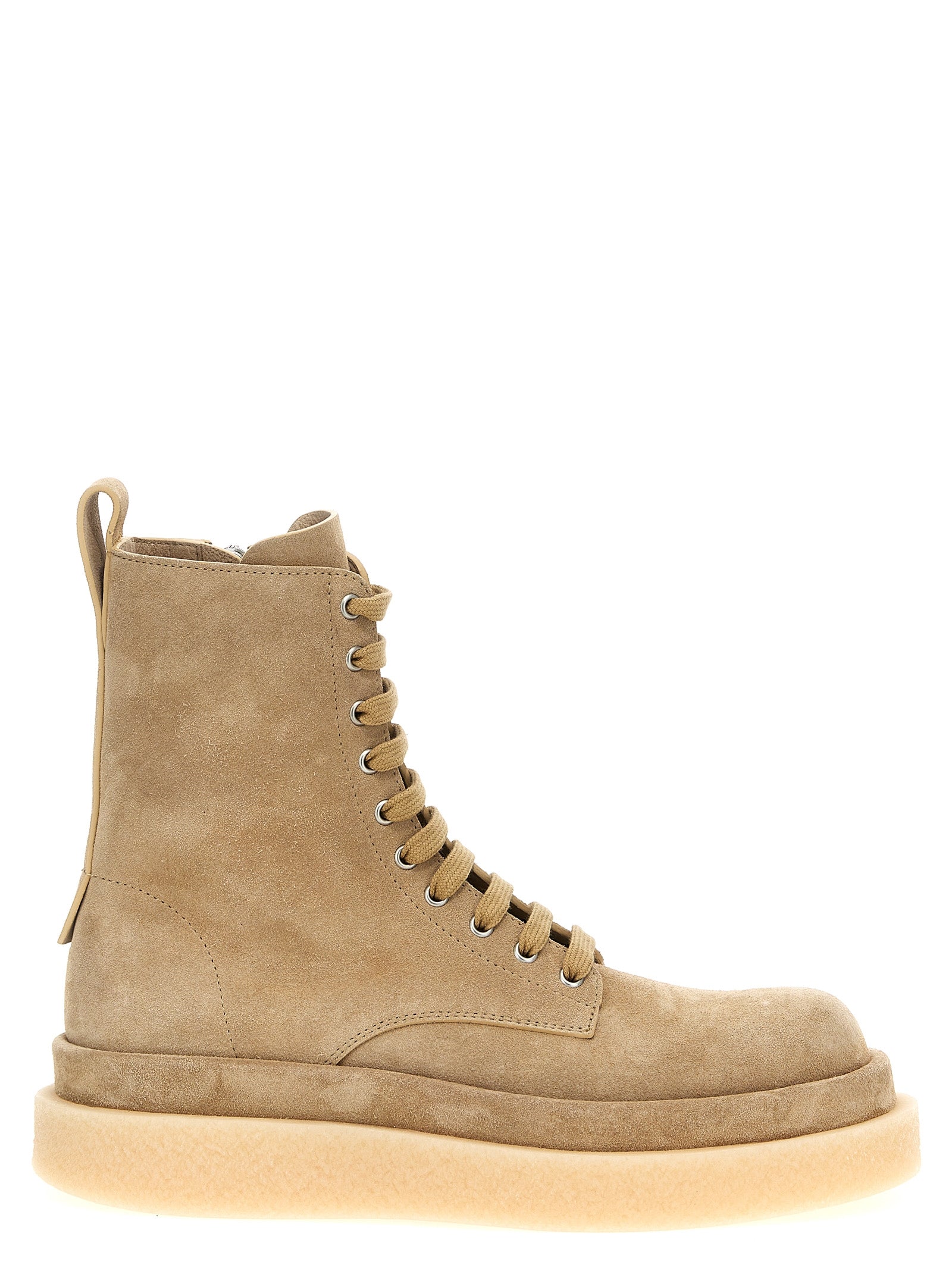 Jil Sander-Suede Ankle Boots Stivali E Stivaletti Beige-Uomo