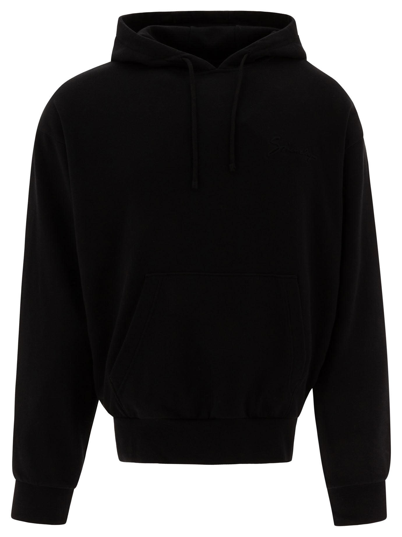 Givenchy-Hoodie With Baroque Embossing Sweatshirts Nero-Uomo