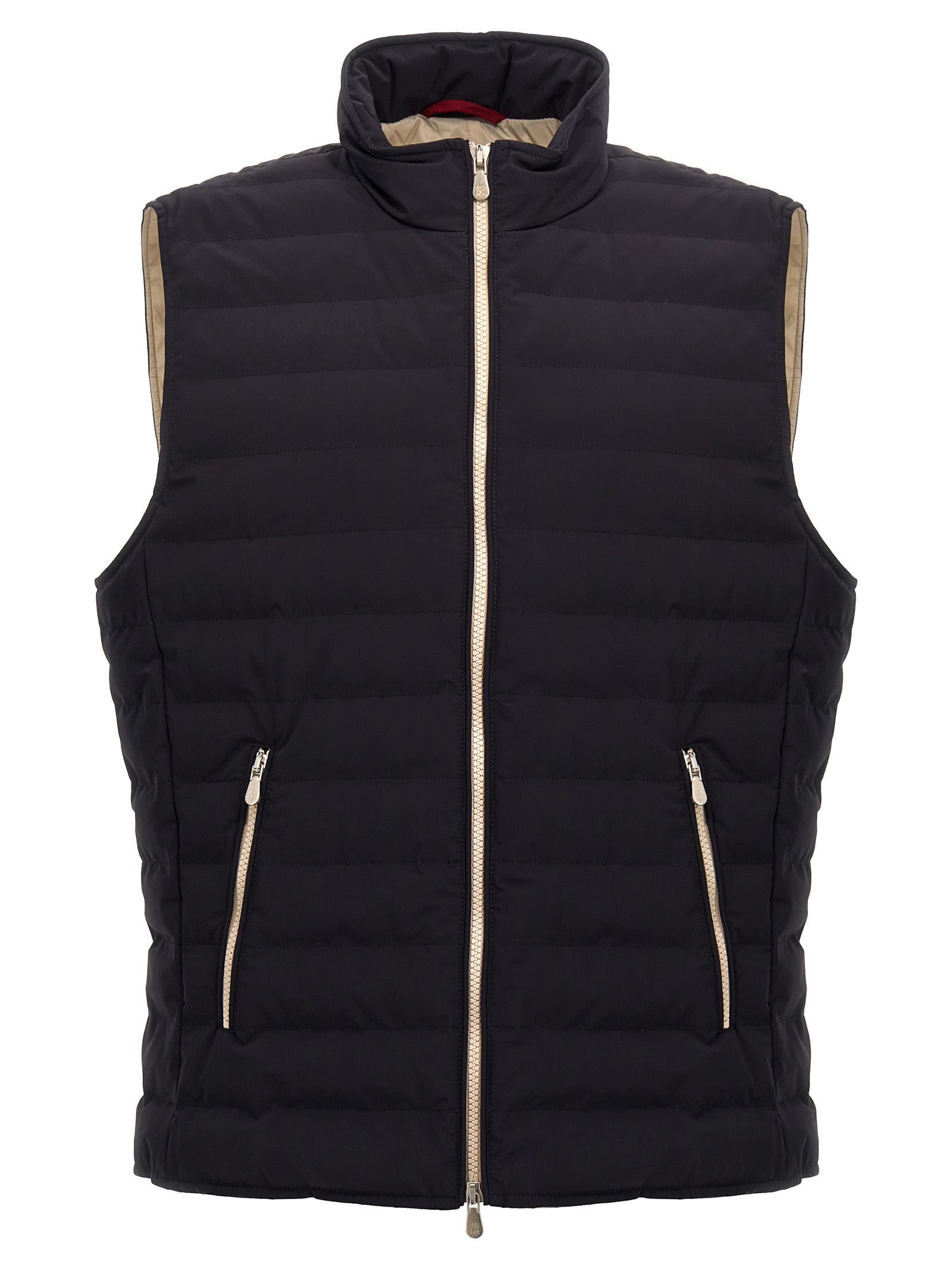 Brunello Cucinelli-Padded Vest Gilet Blu-Uomo