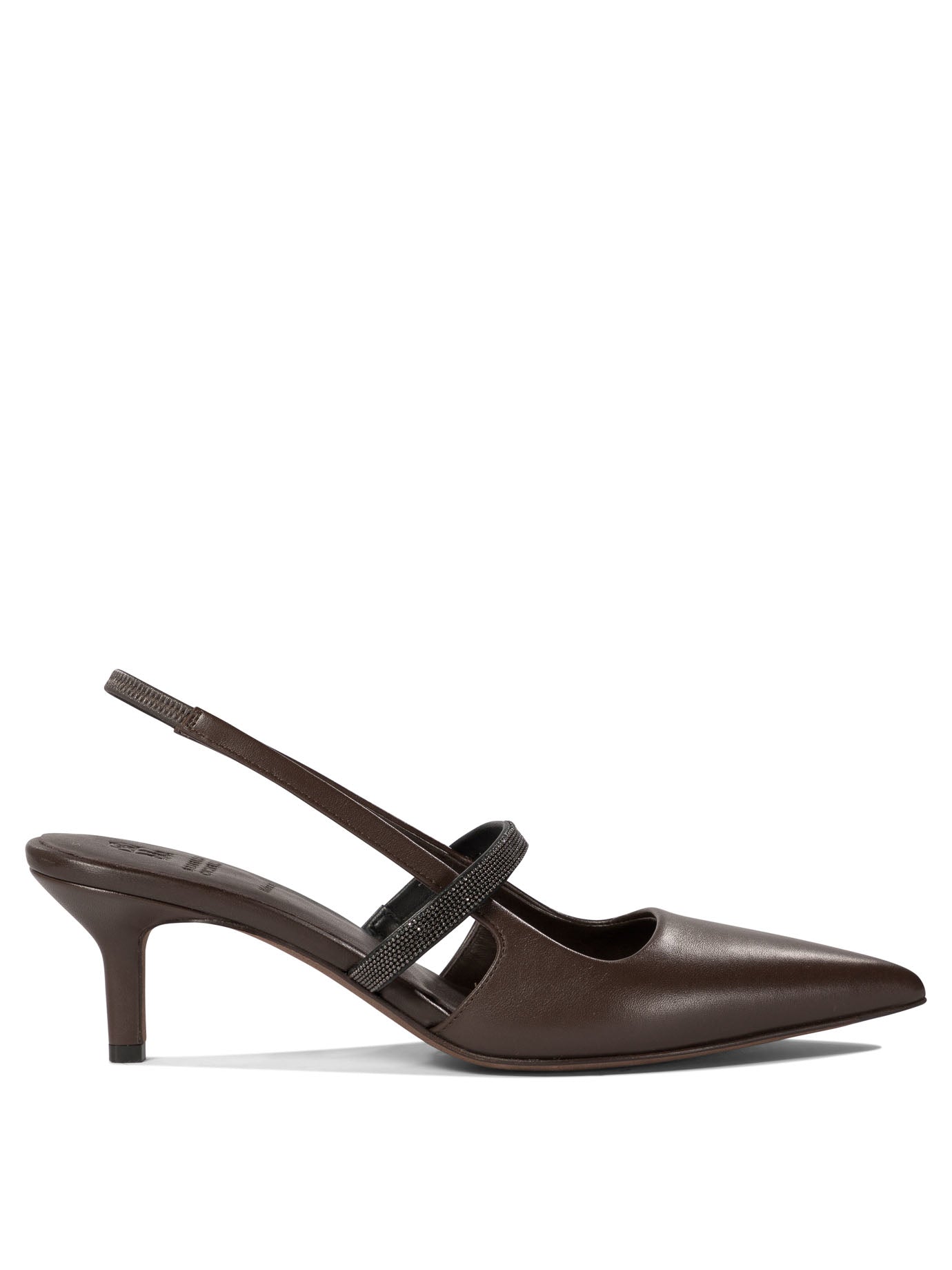 Brunello Cucinelli-City Heeled Shoes Marrone-Donna