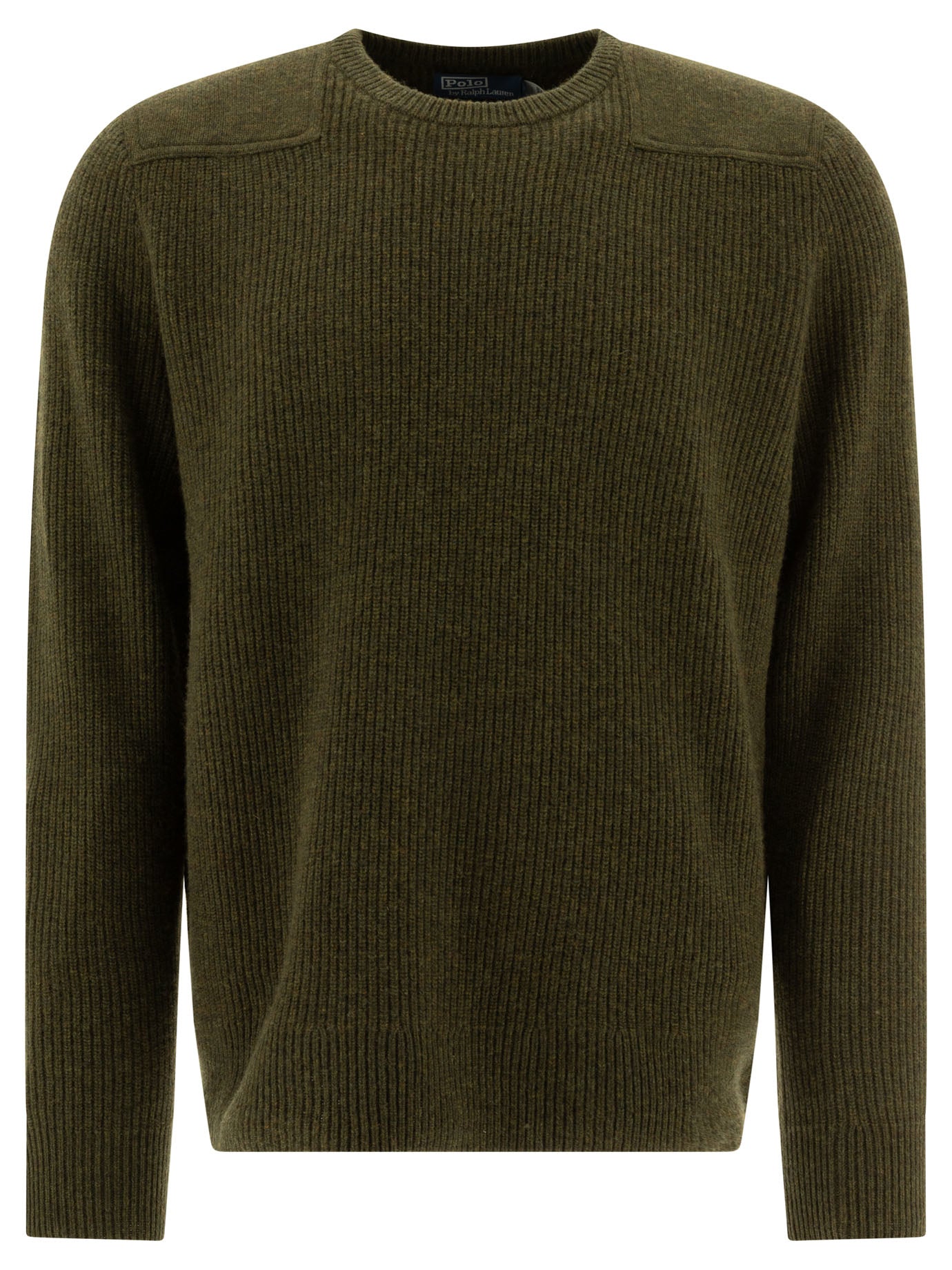 Polo Ralph Lauren-Wool Sweater With Contrasting Panels Knitwear Verde-Uomo