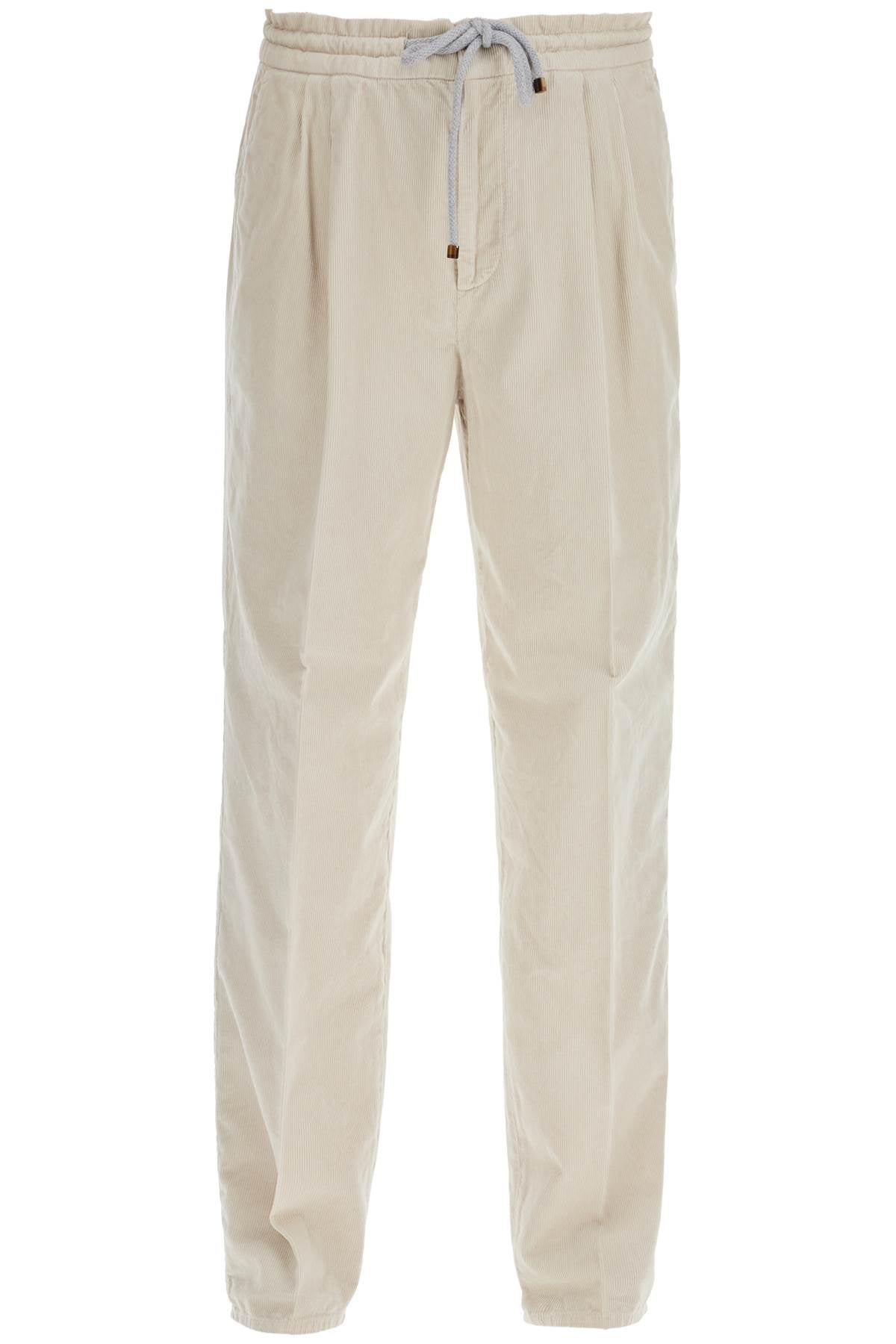 Brunello Cucinelli-Pantaloni In Corduroy Leisure Fit-Uomo