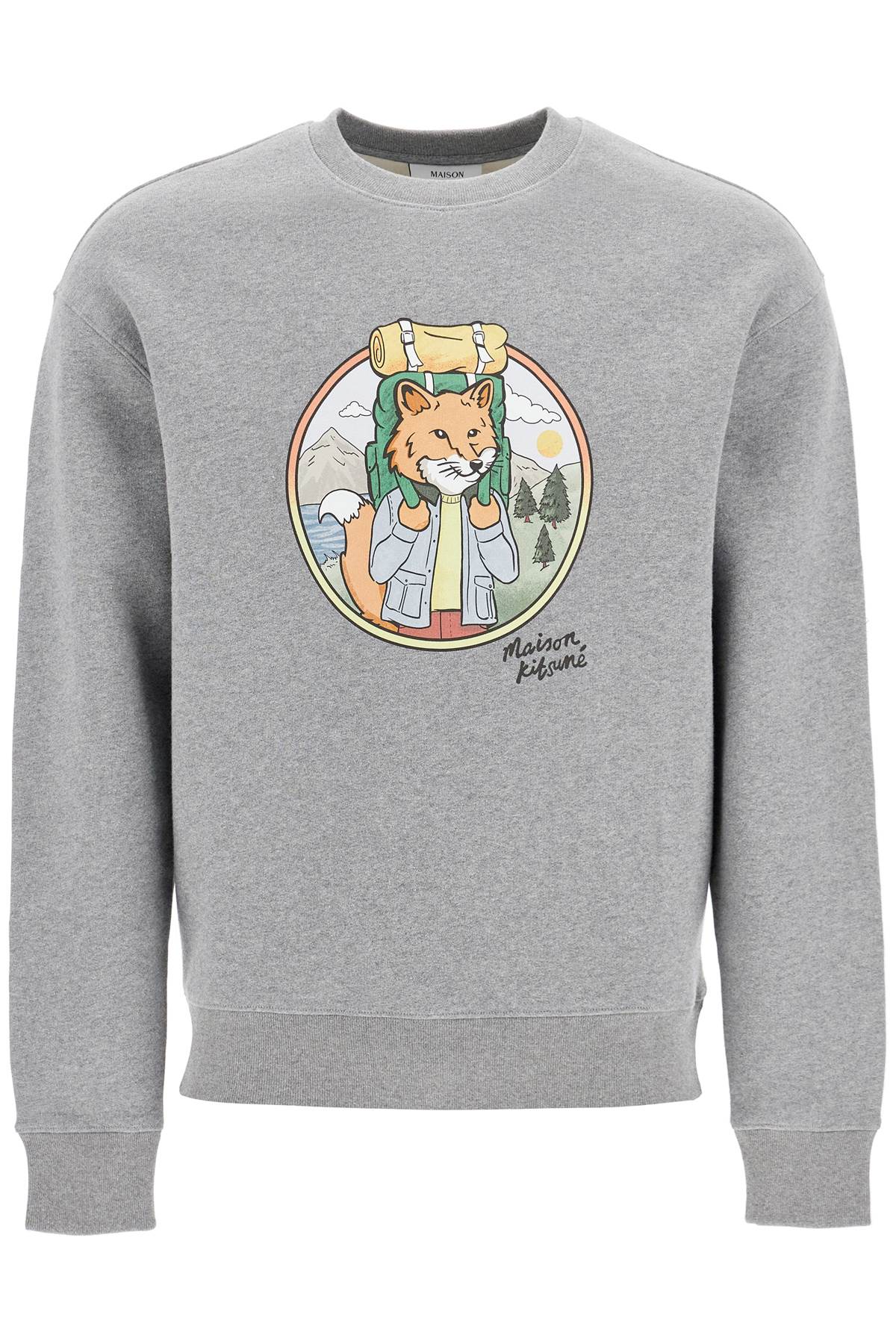 Maison Kitsune-Felpa Stampa Rambling Fox-Uomo