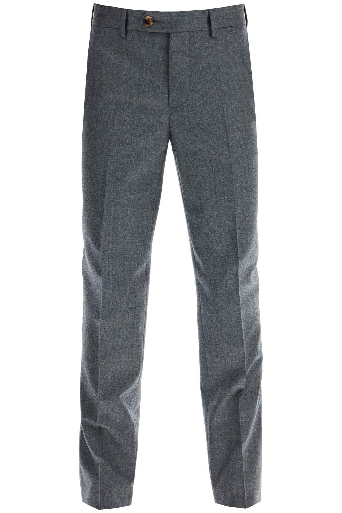 Brunello Cucinelli-Pantaloni Italian Fit In Flanella-Uomo