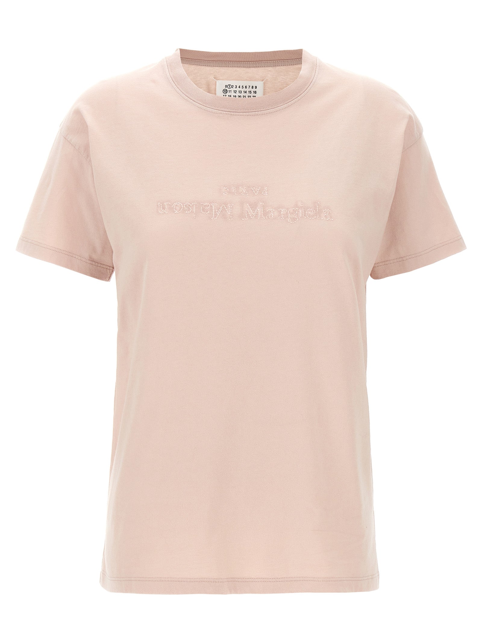 Maison Margiela-Logo Embroidery T Shirt Rosa-Donna