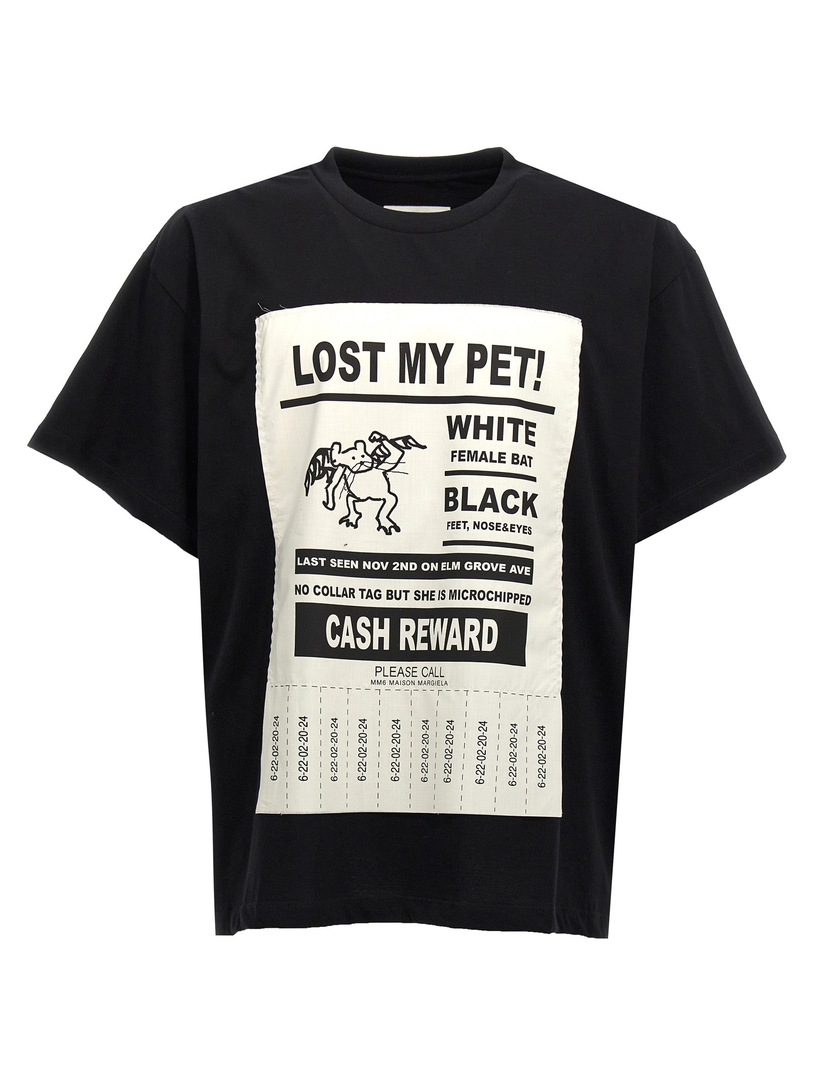 Mm6 Maison Margiela-Lost My Pet! T Shirt Bianco/Nero-Uomo