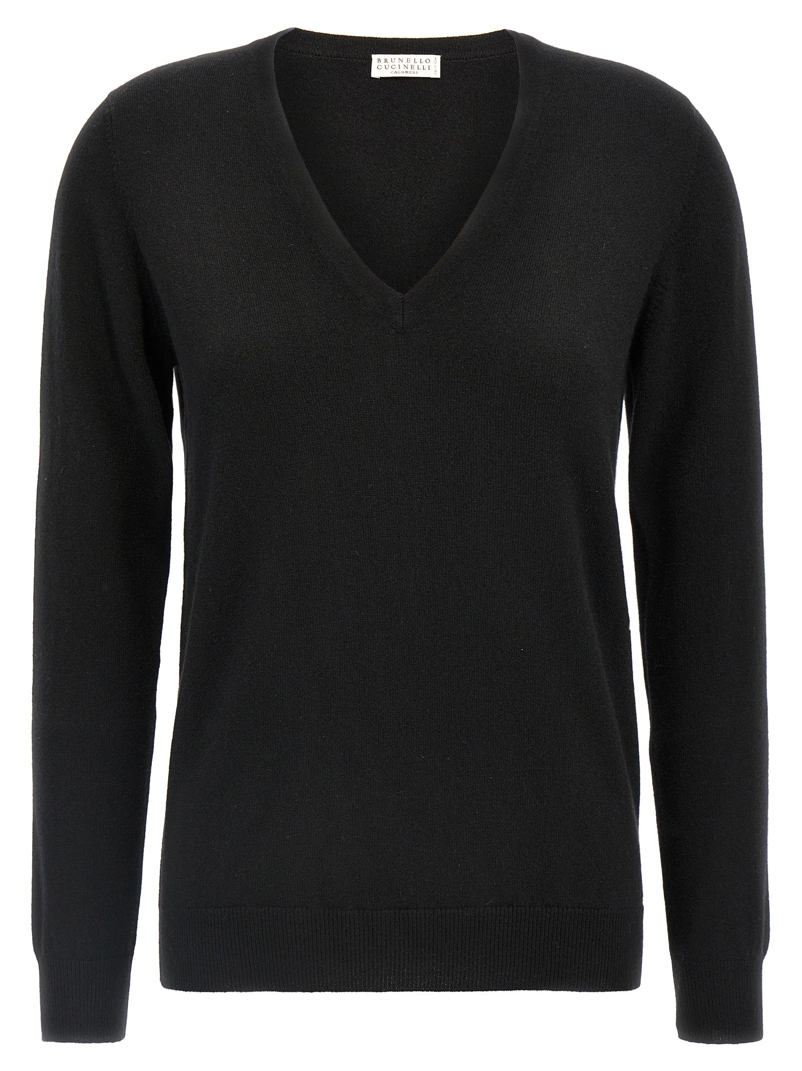 Brunello Cucinelli-Cashmere Sweater Maglioni Nero-Donna