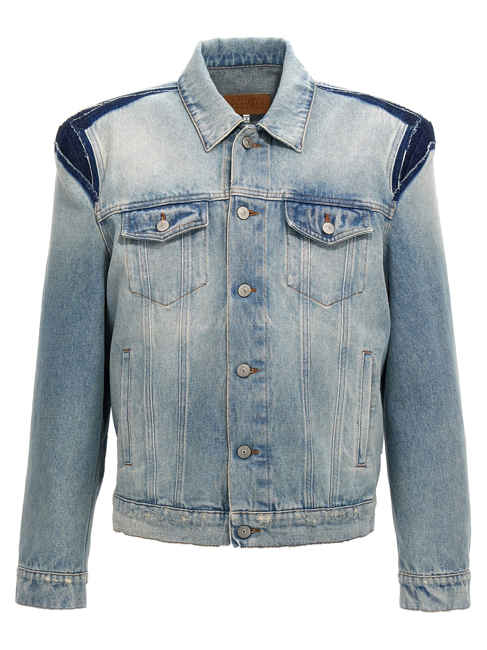 Mm6 Maison Margiela-Denim Jacket With Used Effect Giacche Celeste-Uomo