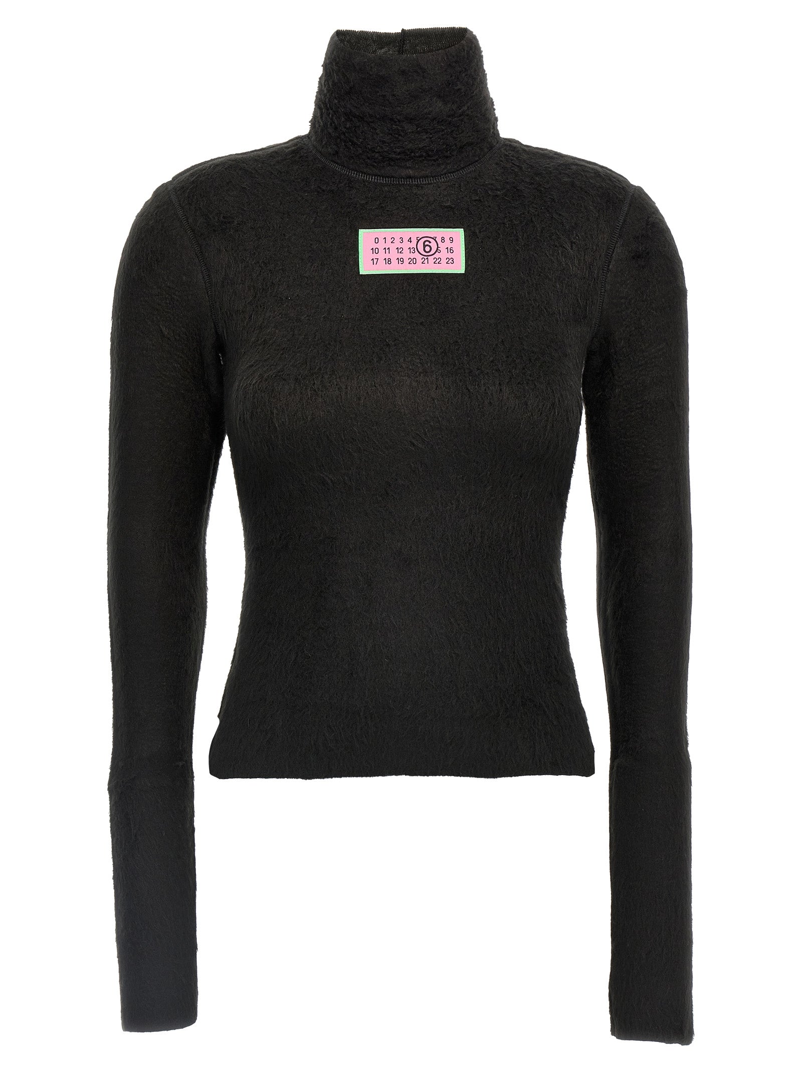 Mm6 Maison Margiela-Logo Label Sweater Maglioni Nero-Donna