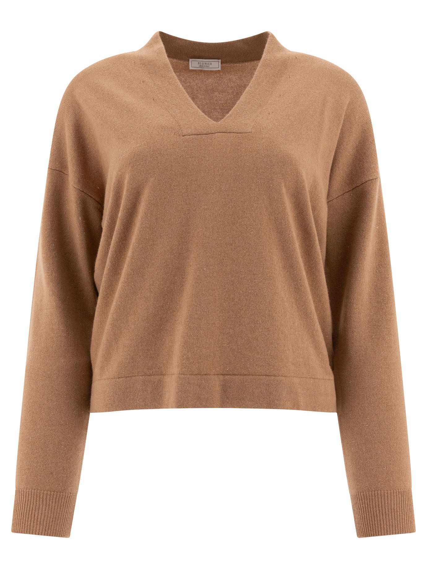 Peserico-Sweater With Lurex Details Knitwear Beige-Donna