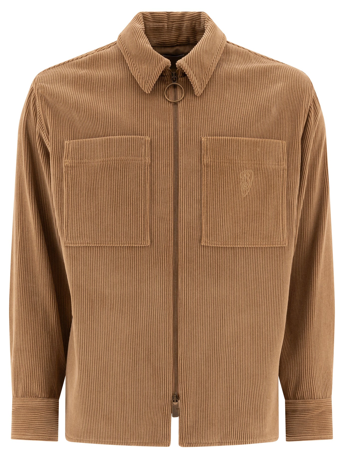 Burberry-Corduroy Overshirt Giacche Marrone-Uomo