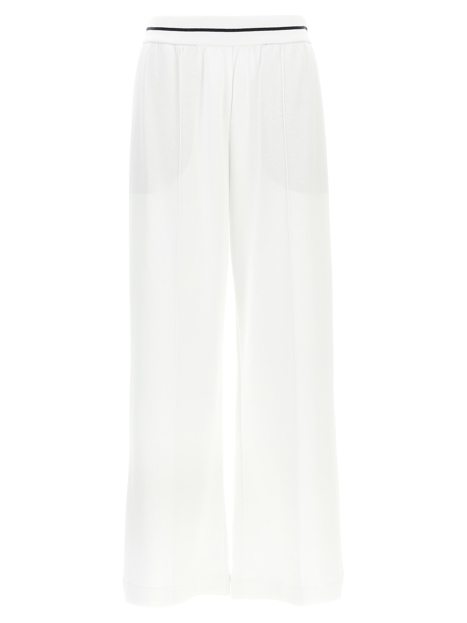 Brunello Cucinelli-Loose Leg Joggers Pantaloni Bianco-Donna