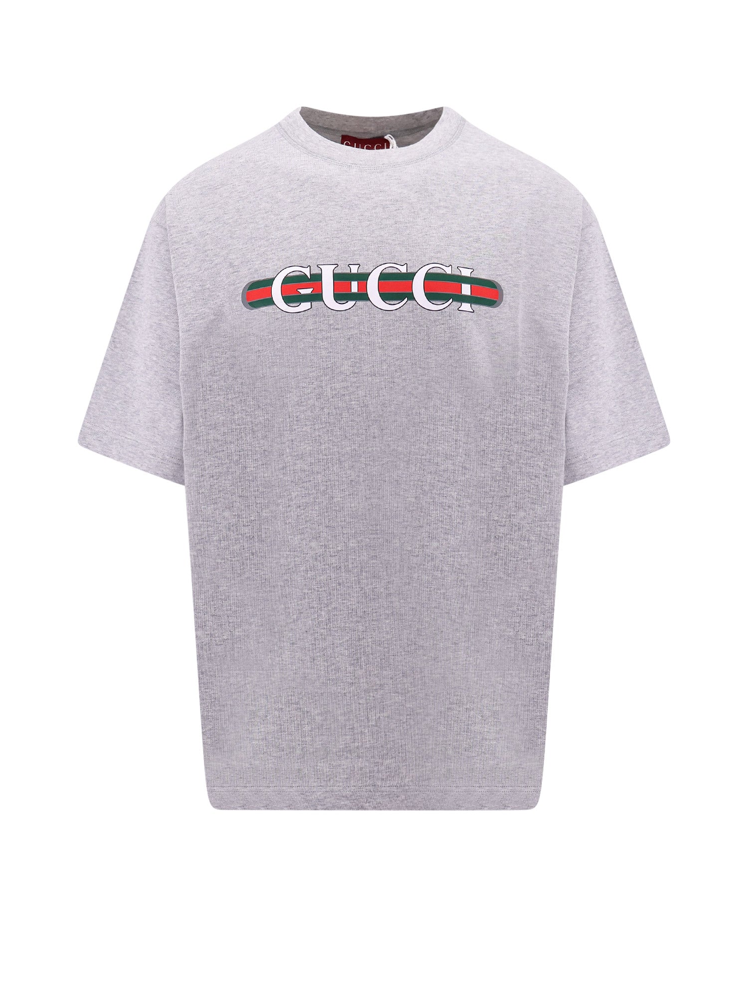 Gucci-T-shirt in cotone con stampa Gucci Web-Uomo