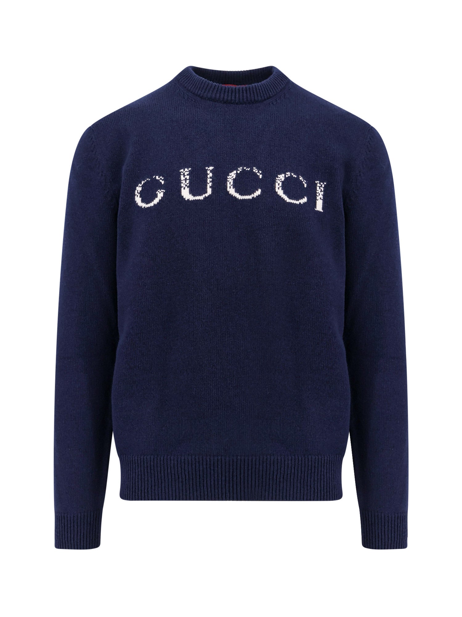 Gucci-Maglia in lana con ricamo GUCCI sulla parte anteriore-Uomo