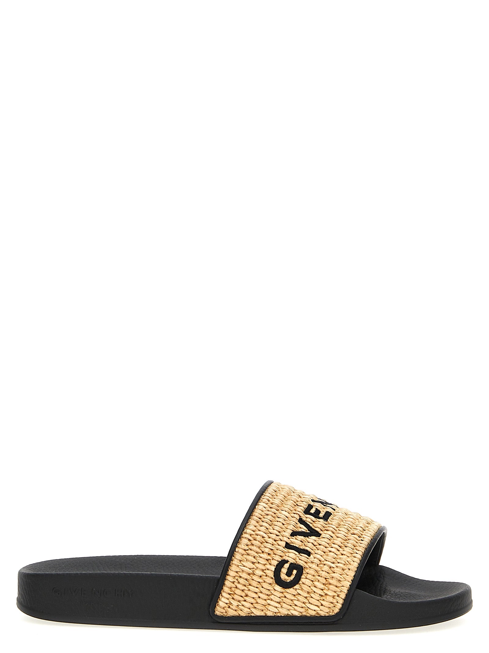 Givenchy-Raffia Logo Embroidery Sandali Beige-Donna