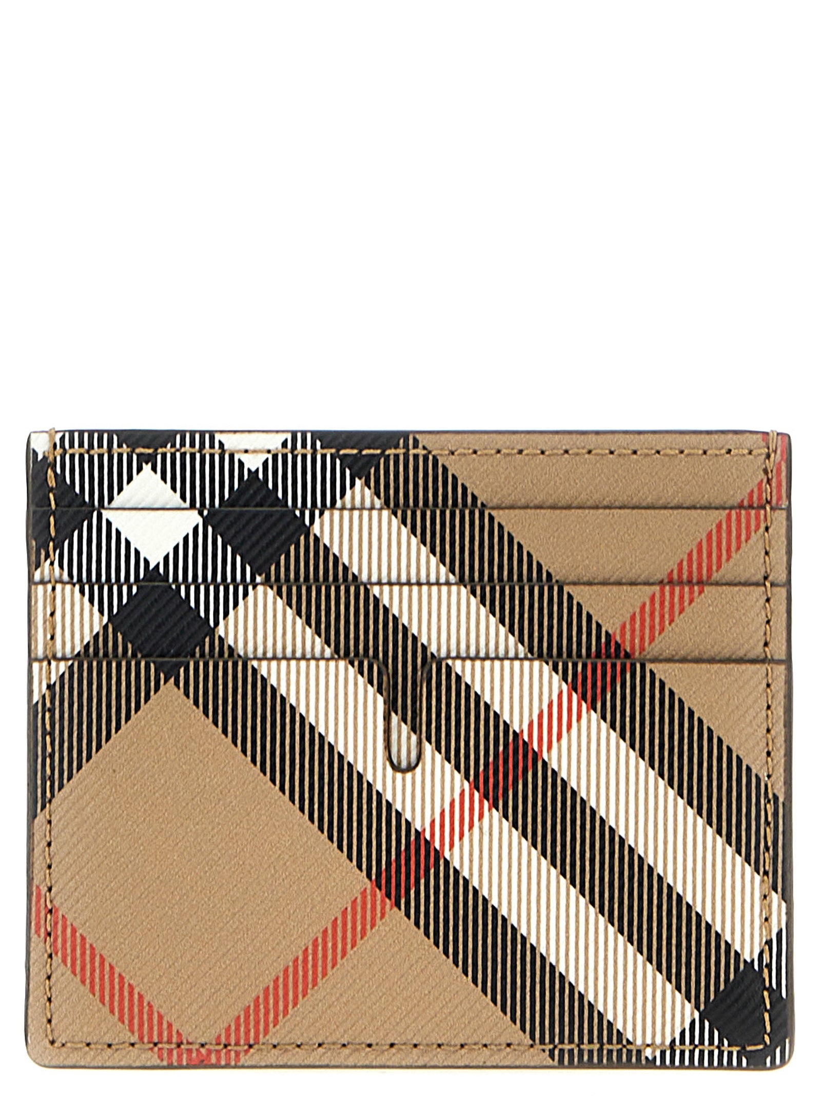 Burberry-Tall Check Portafogli Beige-Uomo