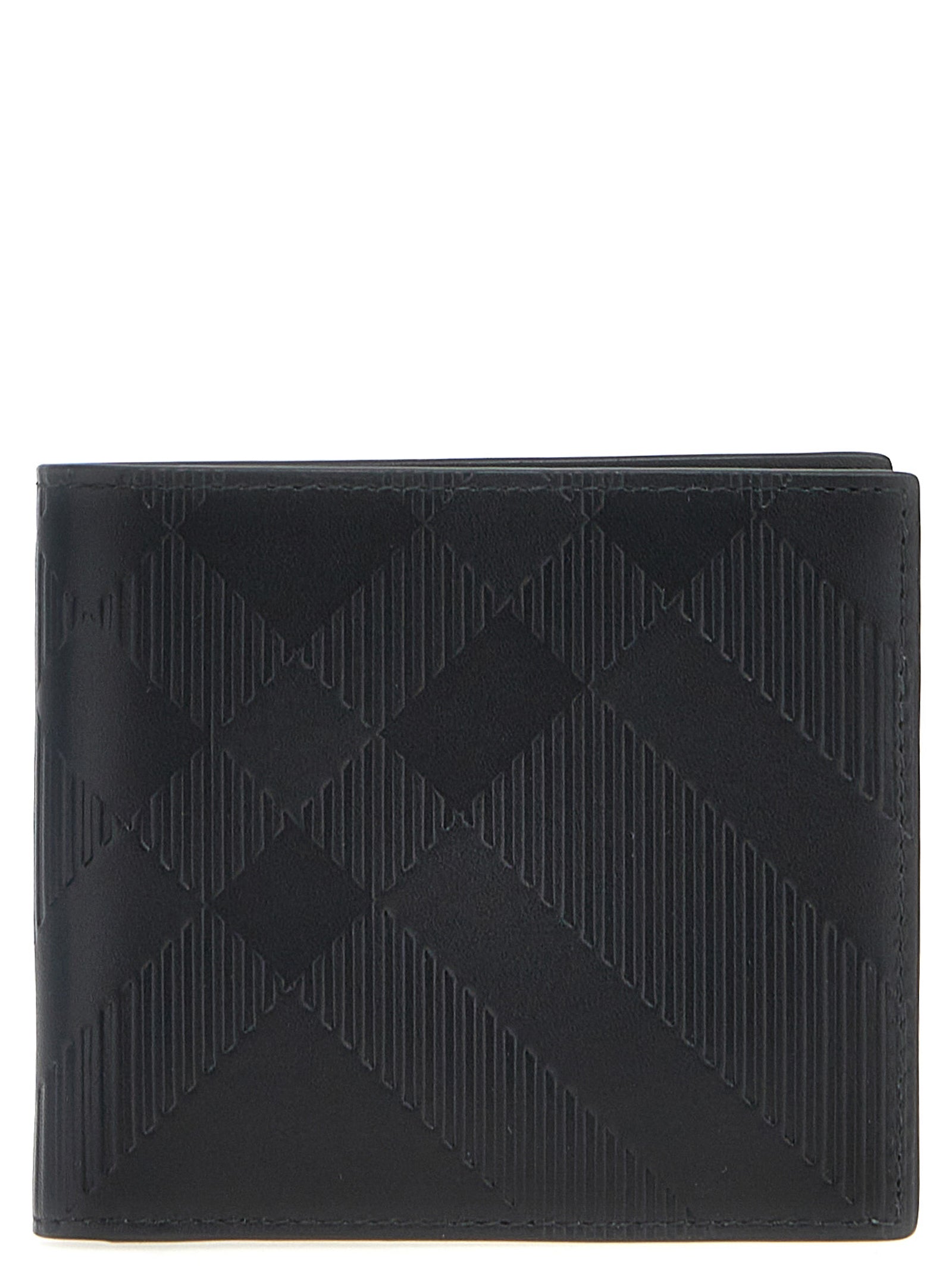 Burberry-Check Wallet Portafogli Nero-Uomo