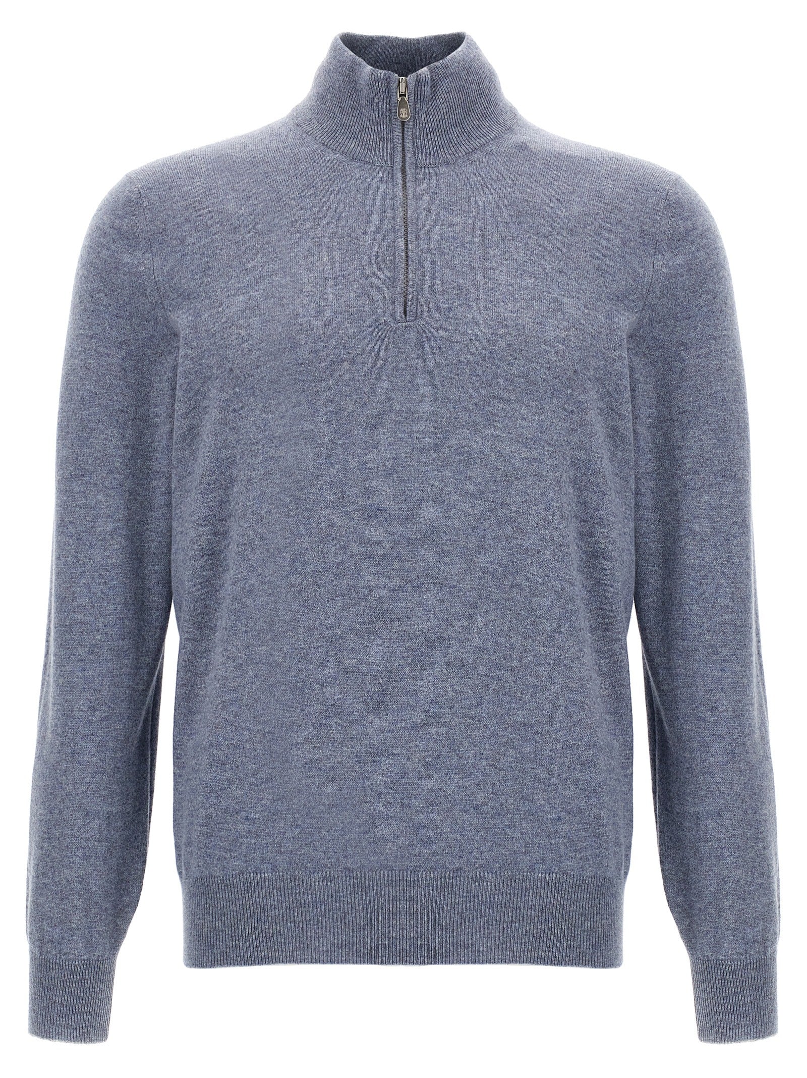 Brunello Cucinelli-Cashmere Turtleneck Sweater Maglioni Celeste-Uomo