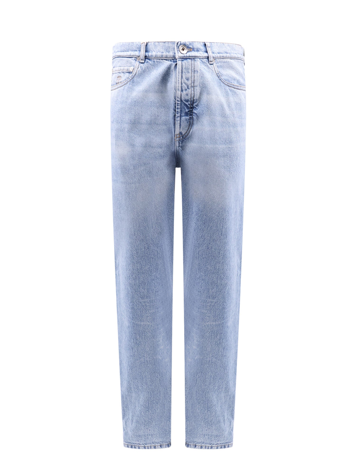 Brunello Cucinelli-Jeans Iconic Fit con ricamo logo-Uomo