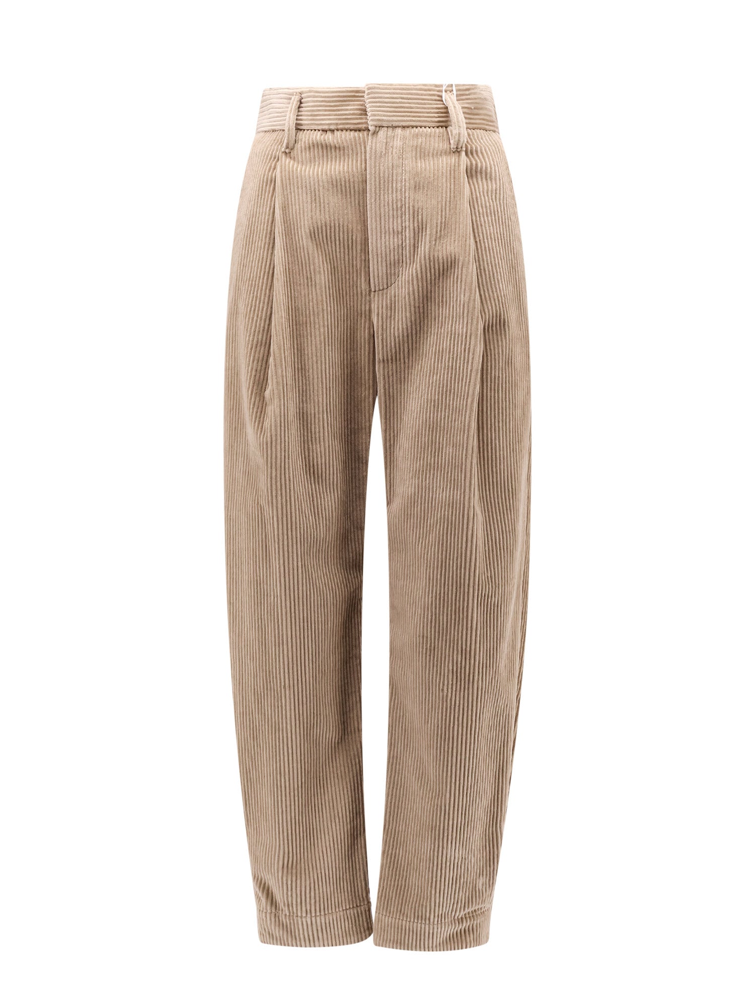 Brunello Cucinelli-Pantalone in velluto a coste con pinces-Donna