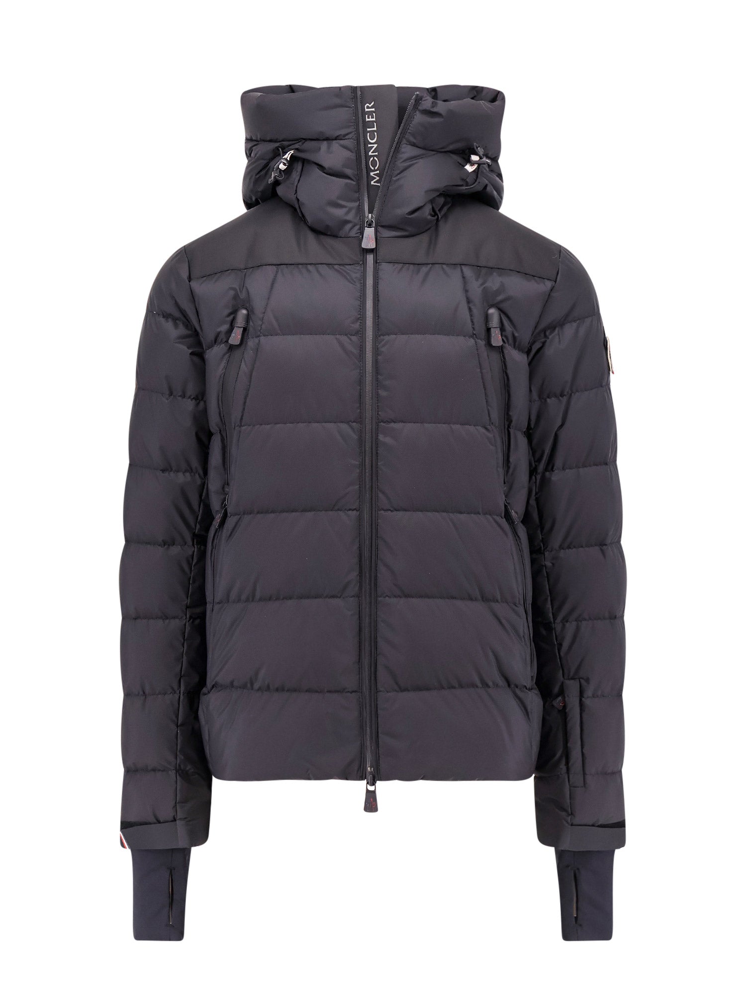 Moncler Grenoble-Giubbino in nylon imbottito con cappuccio e patch logo amovibile sulla manica sinistra-Uomo