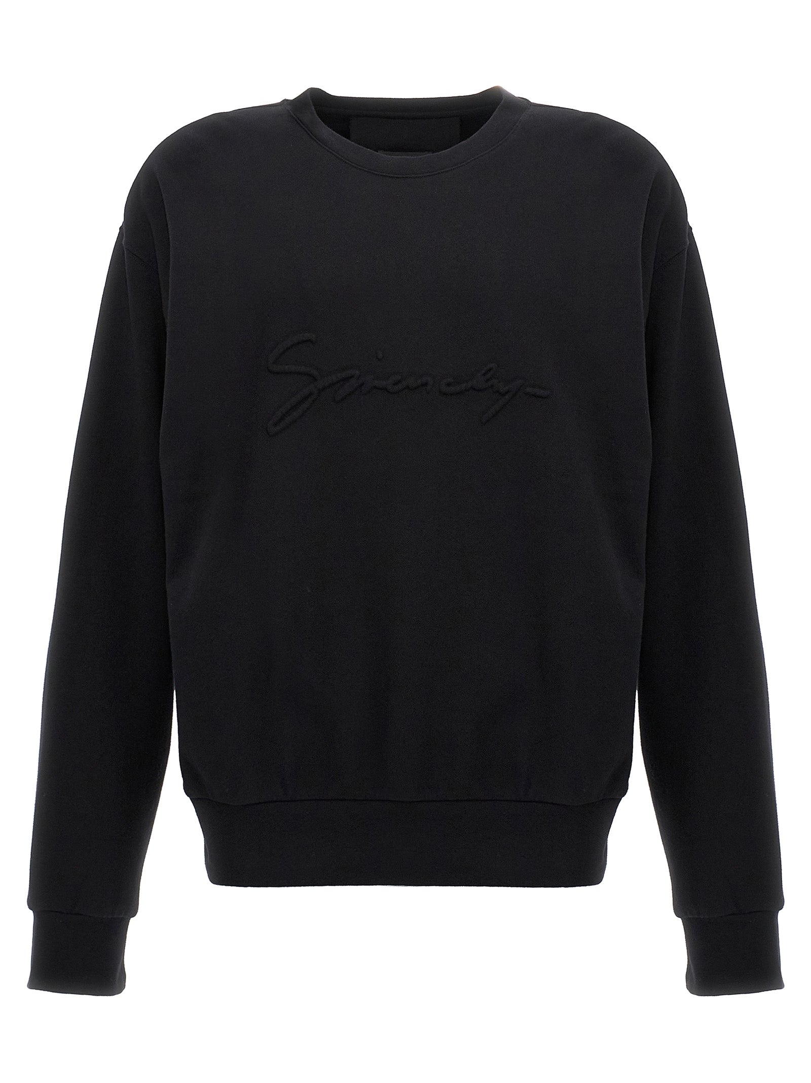 Givenchy-Embossed Logo Felpe Nero-Uomo