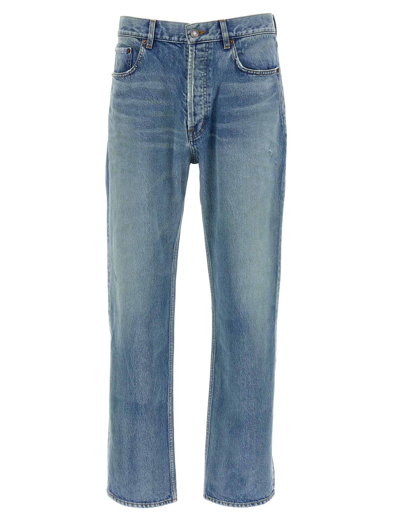 Saint Laurent-Loose Jeans Celeste-Uomo