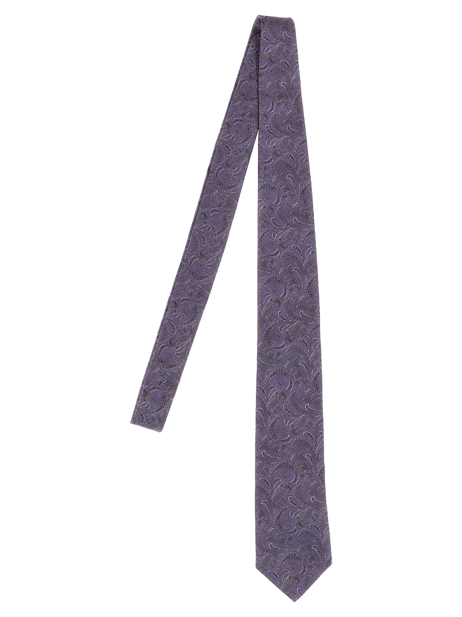 Brunello Cucinelli-Paisley Tie Cravatte Viola-Uomo