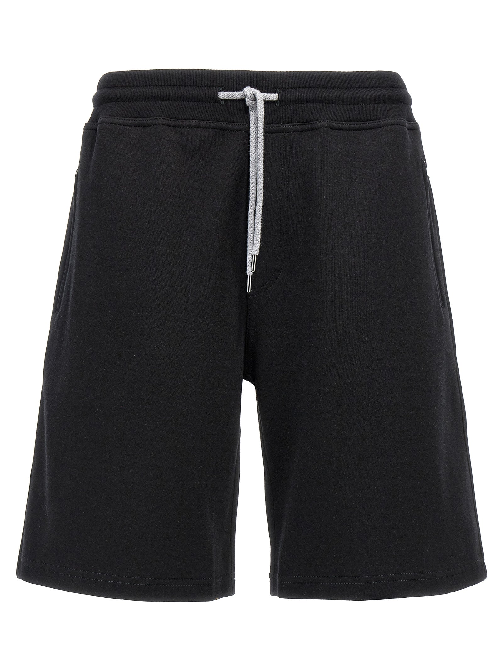 Brunello Cucinelli-Cotton Blend Bermuda Shorts Bermuda, Short Nero-Uomo