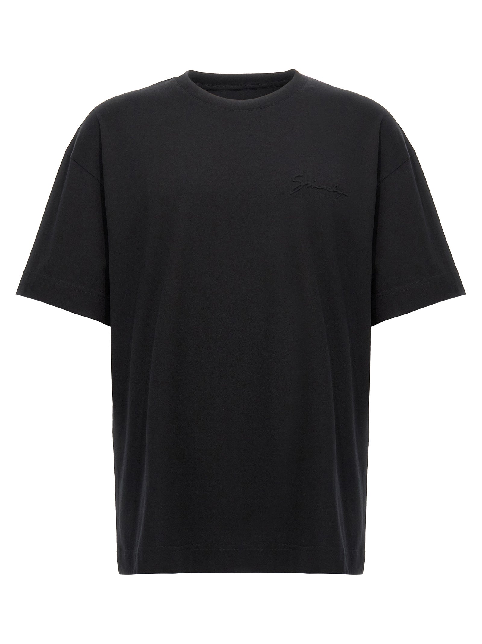 Givenchy-Embossed Logo T Shirt Nero-Uomo