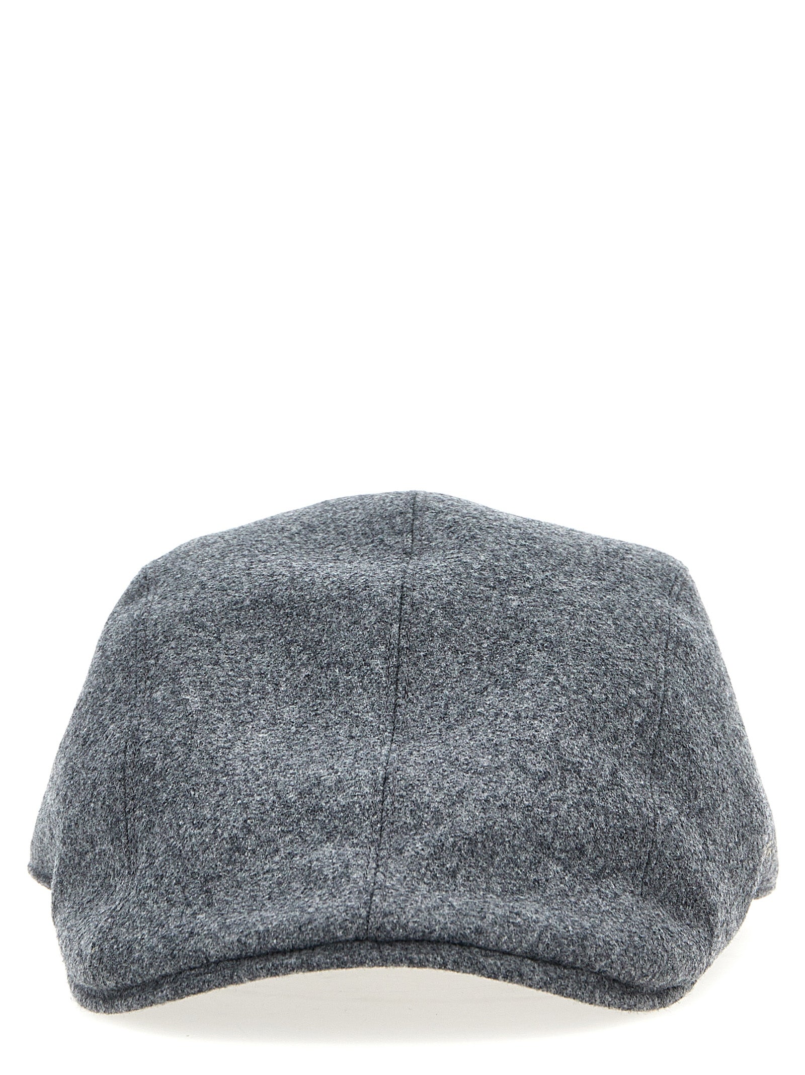 Brunello Cucinelli-Logo Embroidery Hat Cappelli Grigio-Uomo