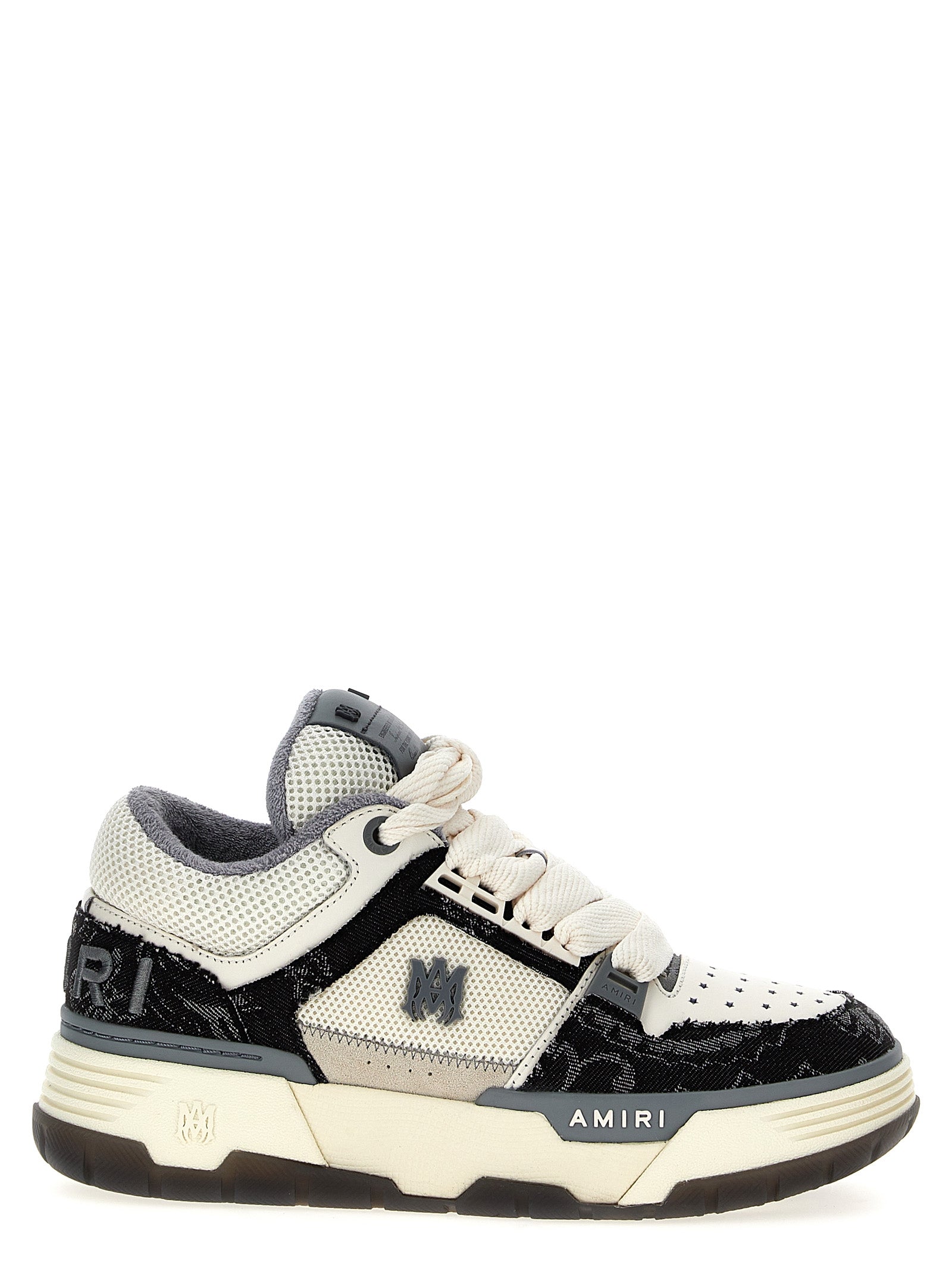 Amiri-Bandana Denim Ma-1 Sneakers Bianco/Nero-Uomo