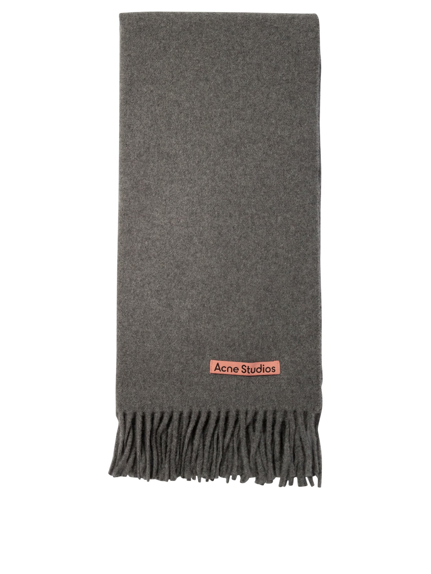 Acne Studios-Fringed Cashmere Scarf Scarves Grey-Uomo