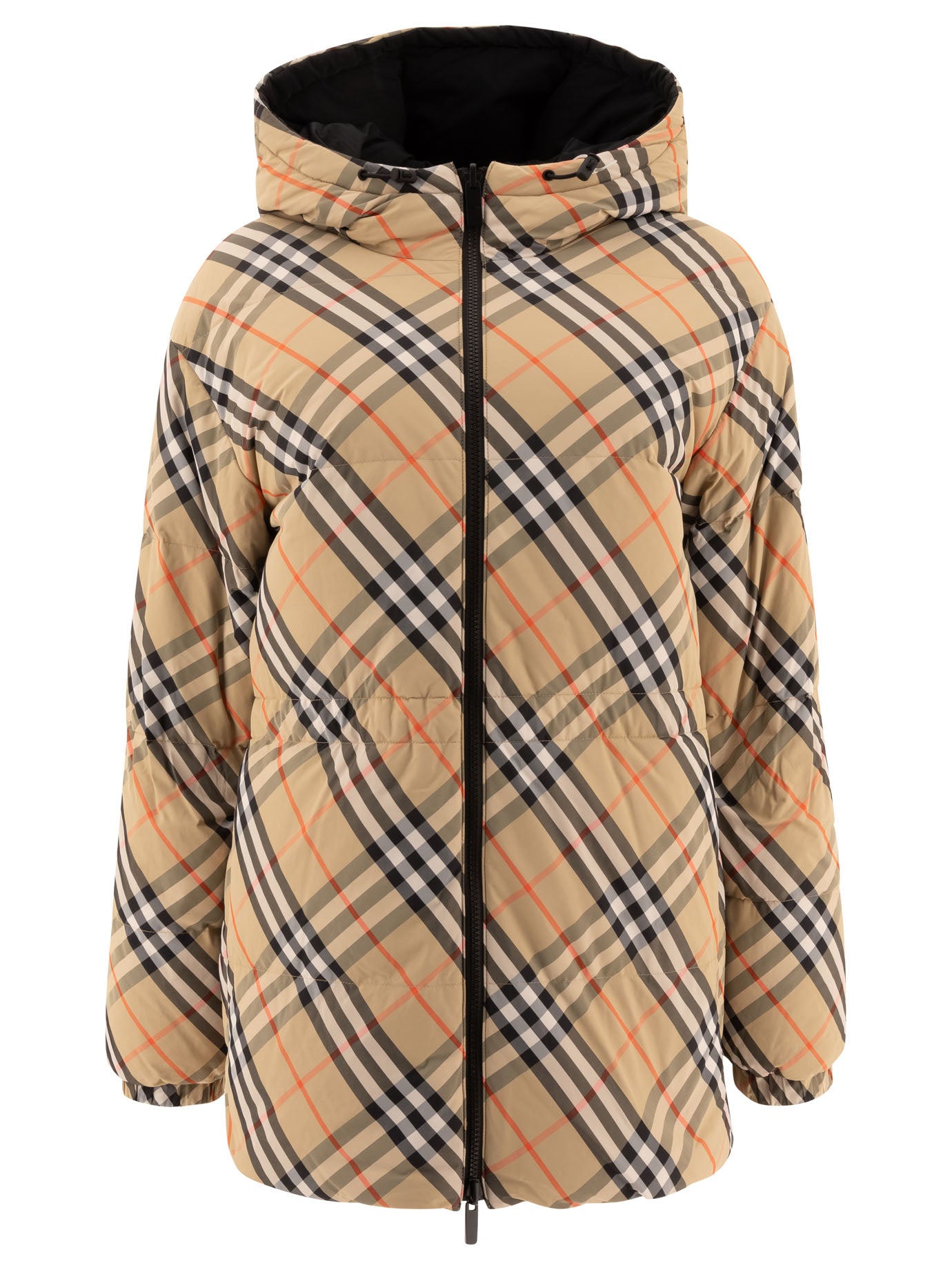 Burberry-Reversible Check Down Jacket Giacche Beige-Donna