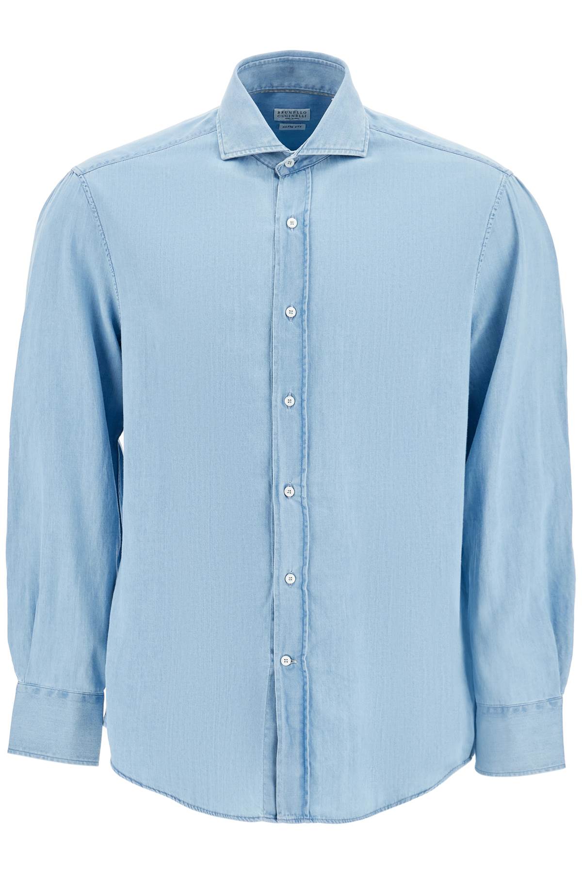 Brunello Cucinelli-Camicia In Chambray-Uomo