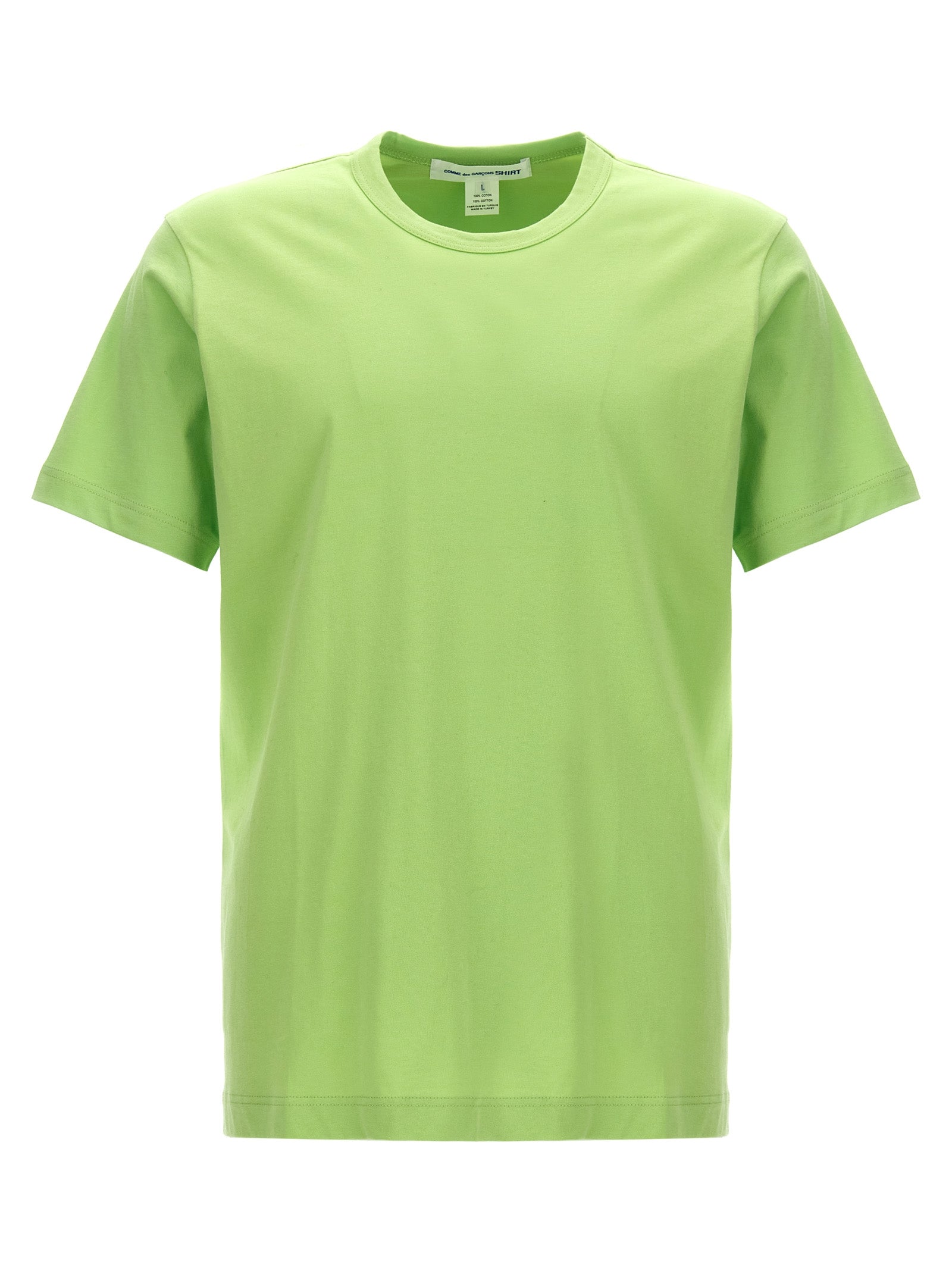 Comme Des GarçOns Shirt-Logo Print Cotton T Shirt Verde-Uomo