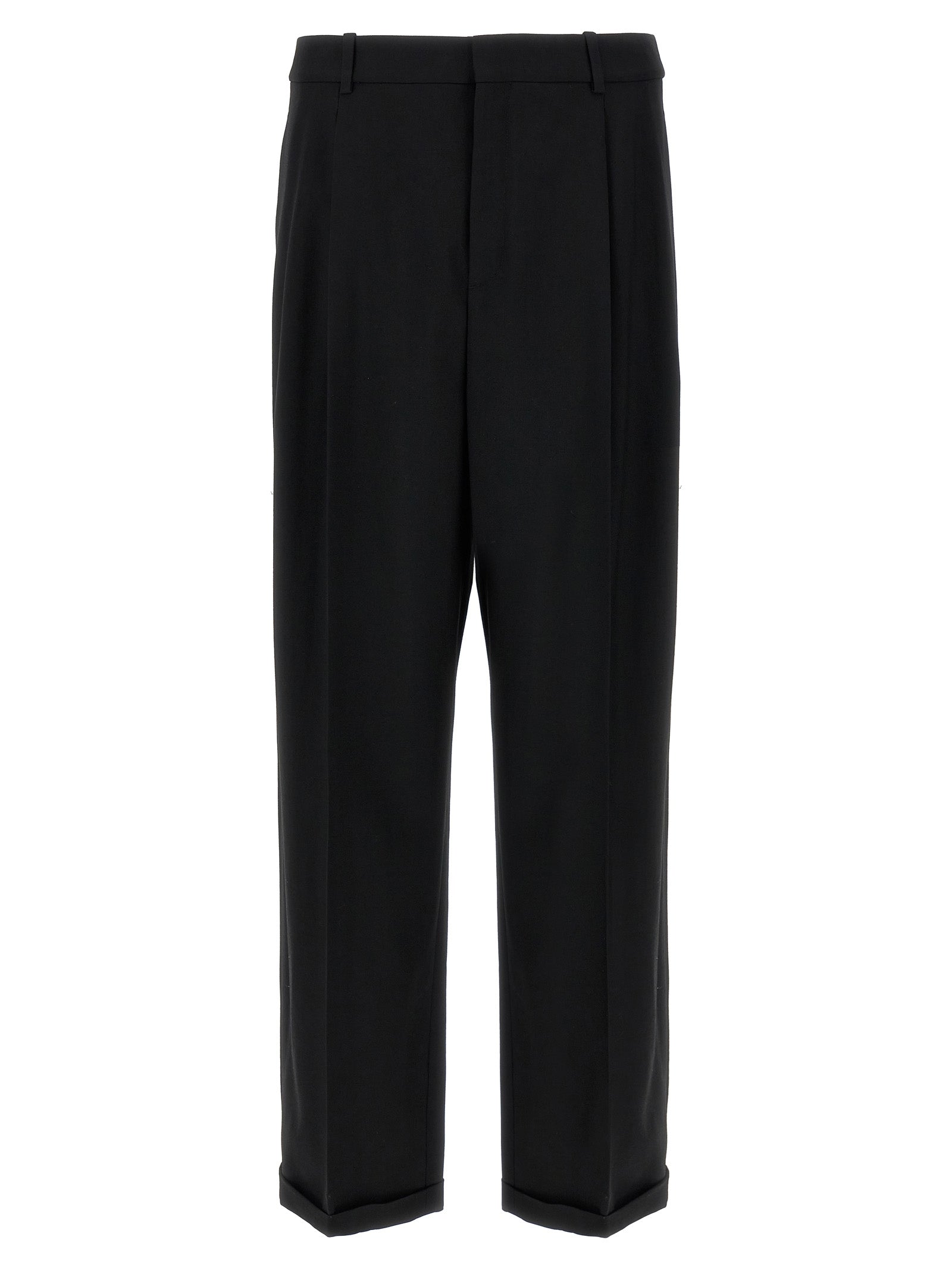 Saint Laurent-90 Pantaloni Nero-Uomo