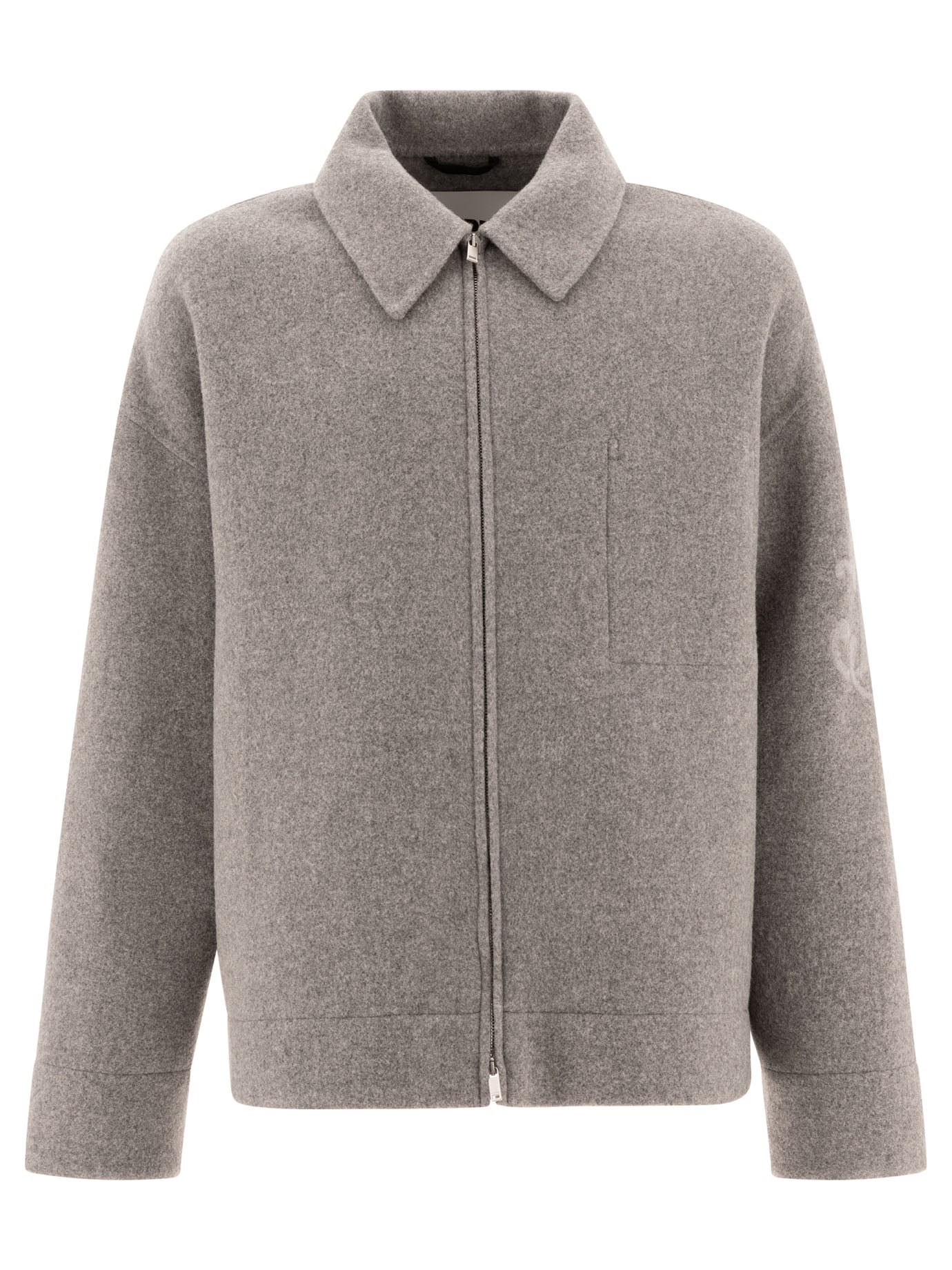 Jil Sander-Wool Coat Coats Grey-Uomo