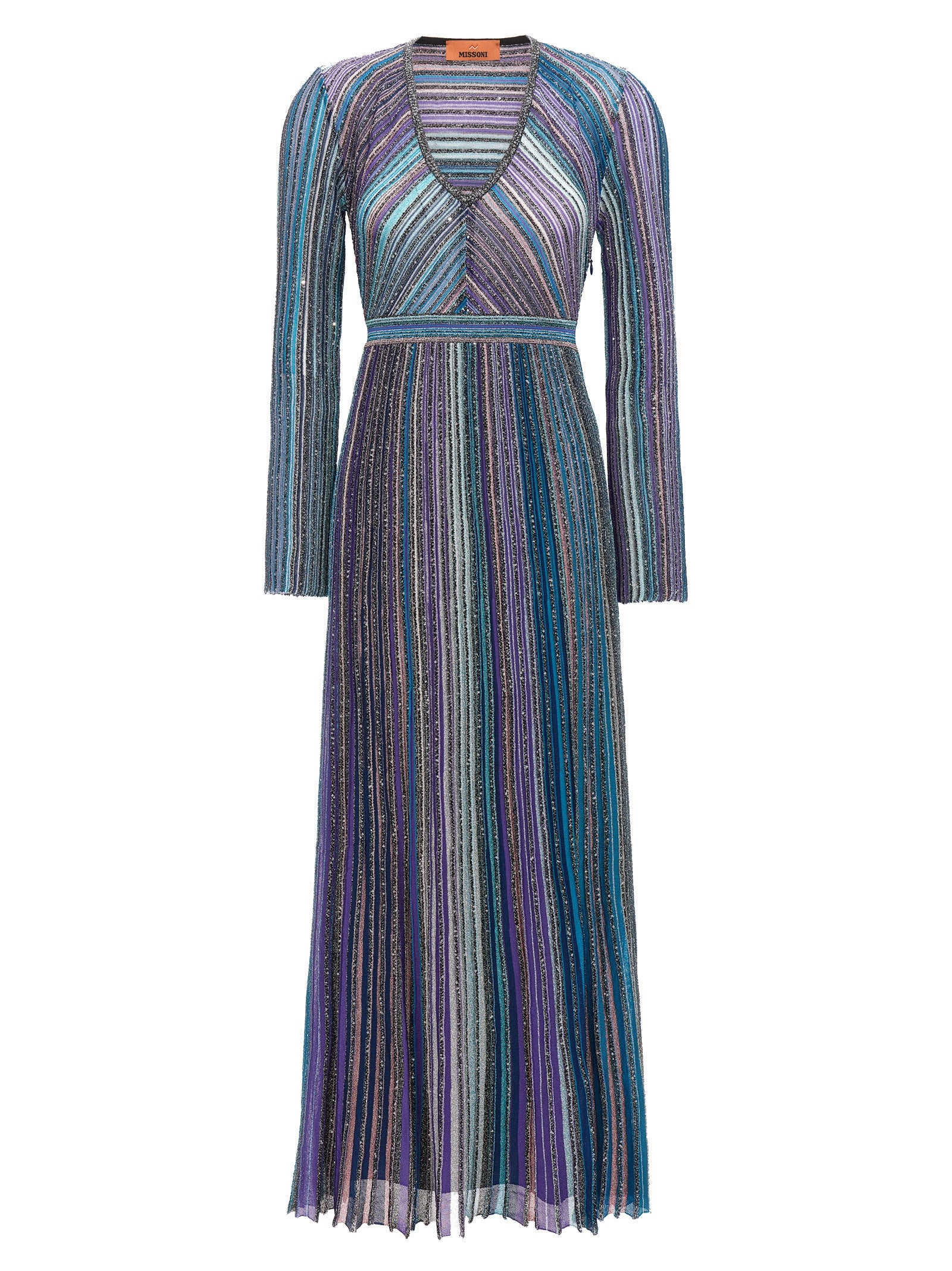 Missoni-Lamé Pleated Long Dress Abiti Multicolor-Donna