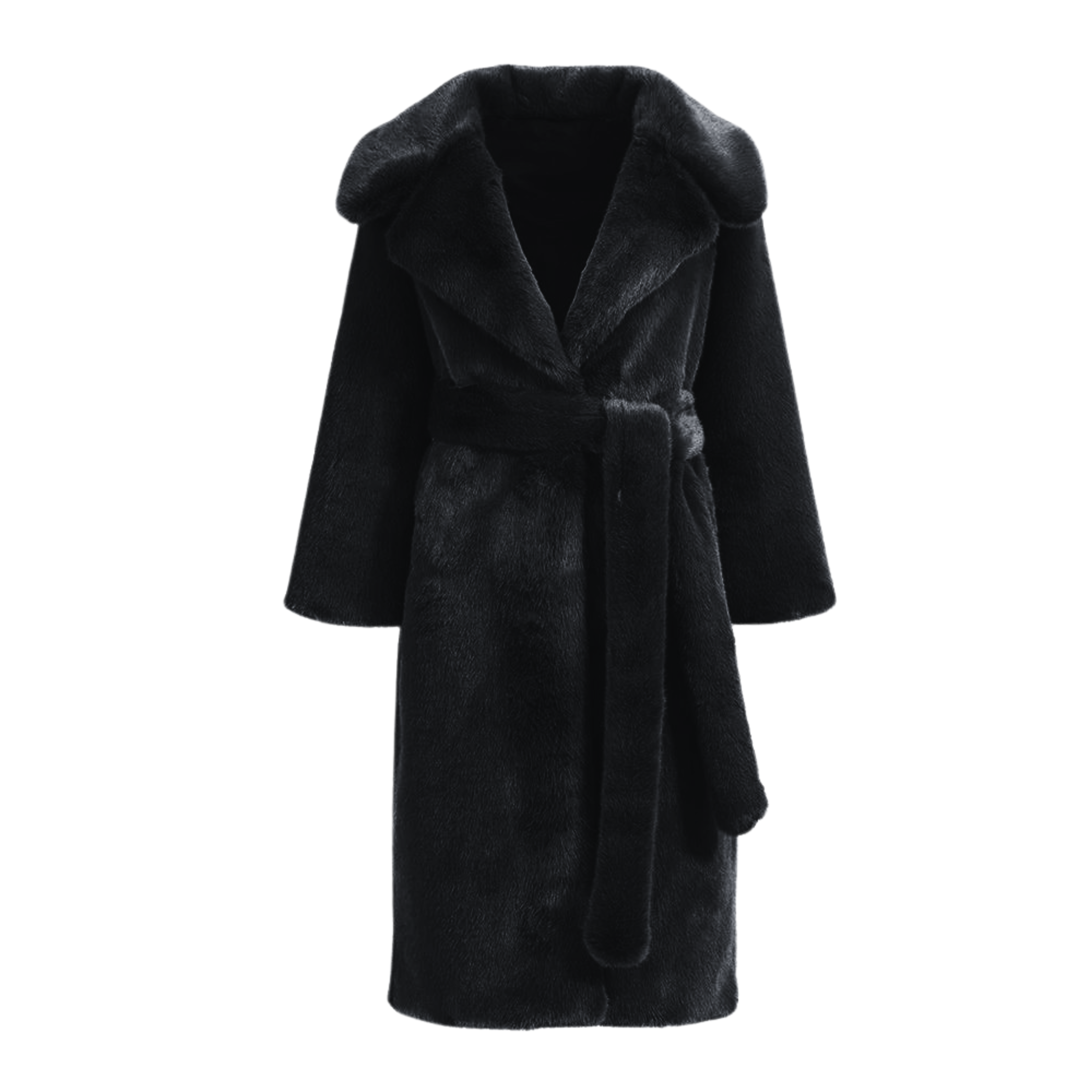 Wanan Touch-Cappotto Eco Pelliccia in Alpaca e Lana Nero-Donna -Marrone